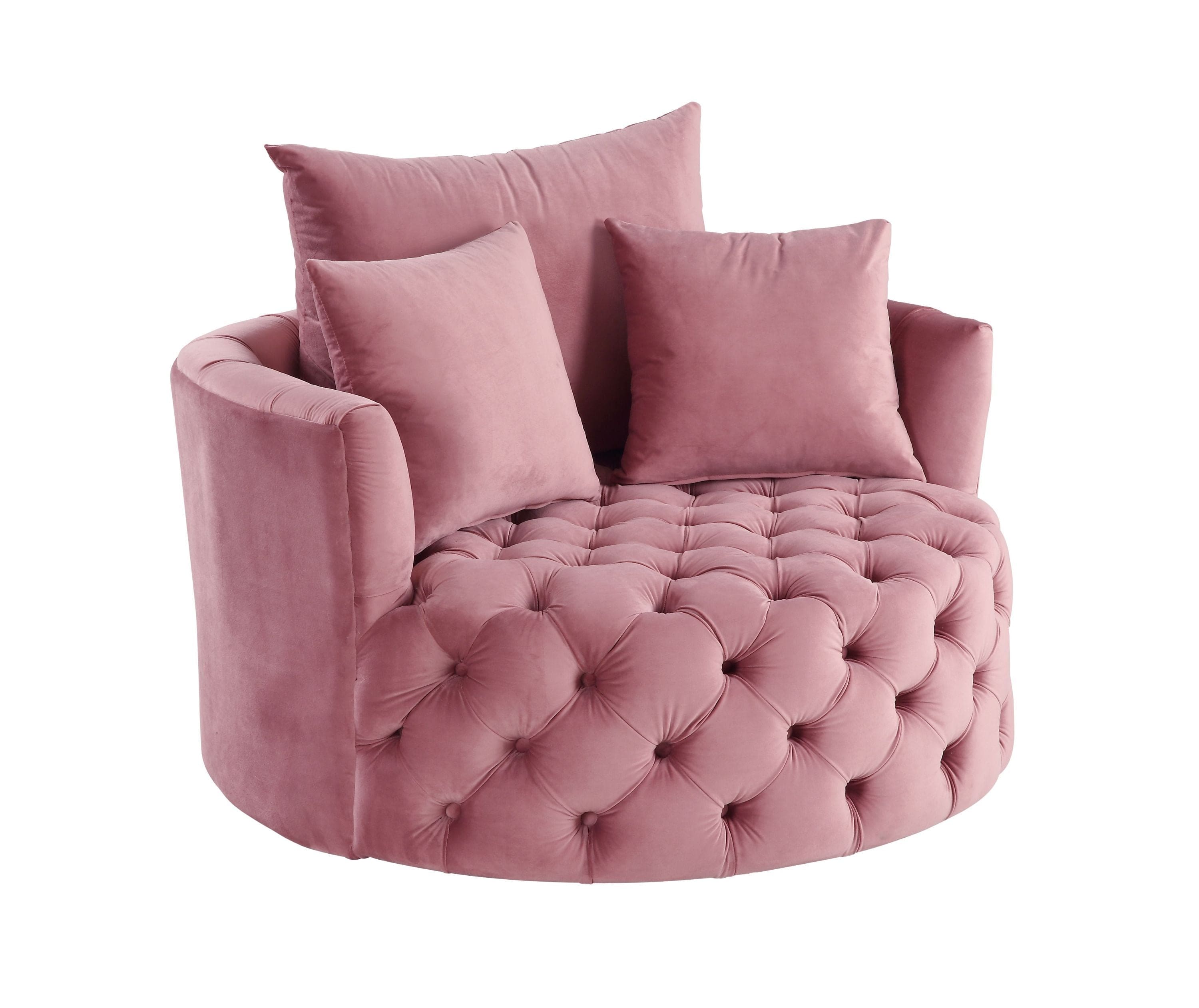 ACME Zunyas Accent Chair w/Swivel, Pink Velvet AC00291