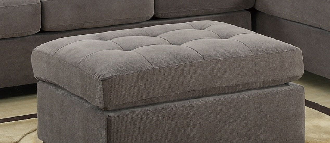 Cocktail Ottoman Waffle Suede Fabric Charcoal Color W Tufted Seats Ottomans Hardwoods