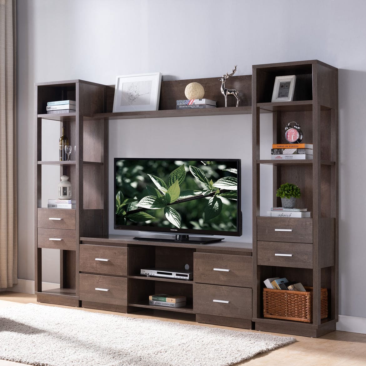 ID USA  182343TV TV Stand Red Cocoa