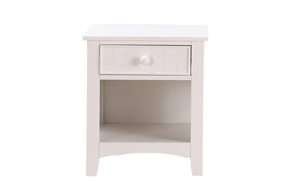 White Nightstand Shelf Storage Drawers Pine Veneer MDF Wooden 1pc Modern Nightstand