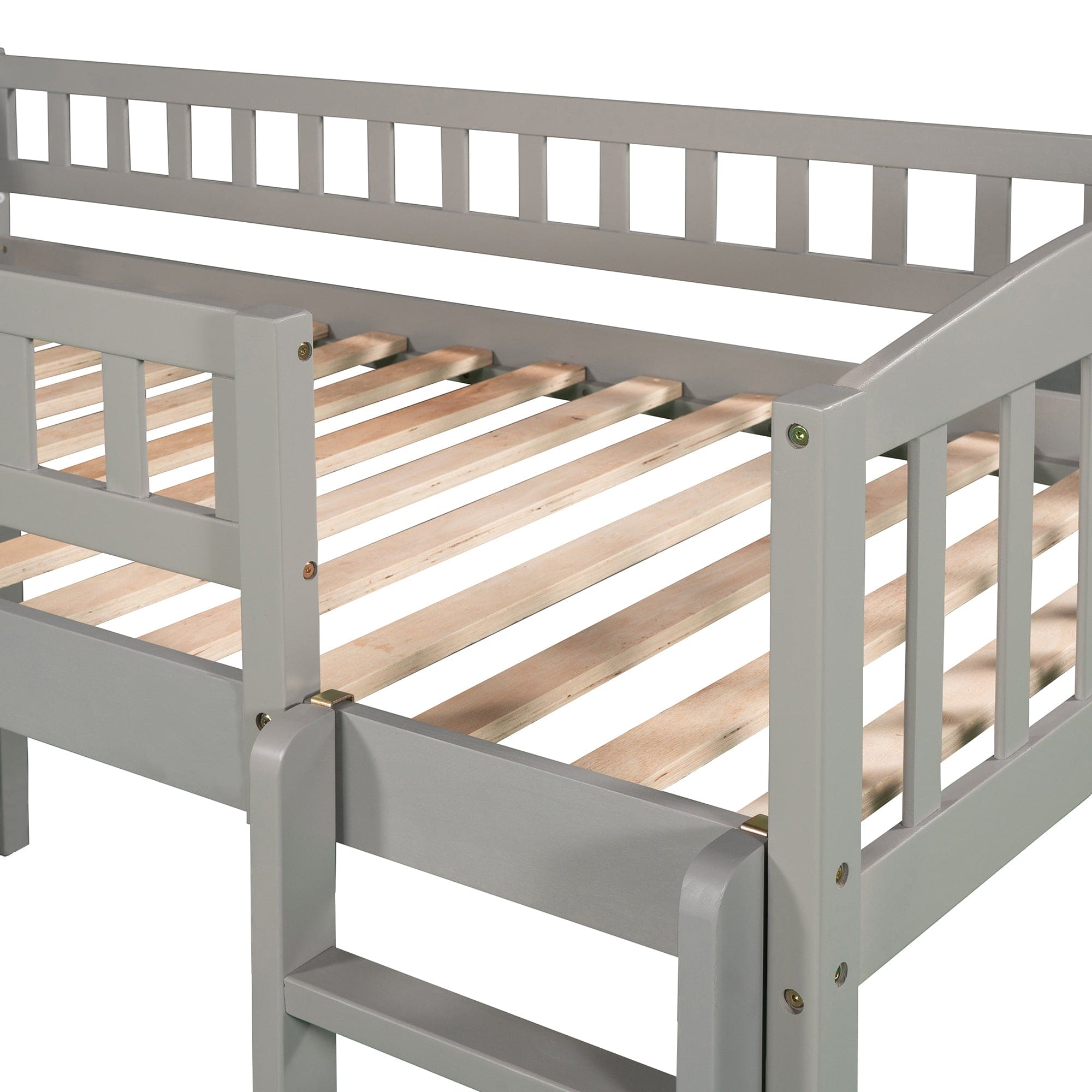 Twin size Loft Bed with Slide and Ladder, Gray(OLD SKU:LP000504AAE)