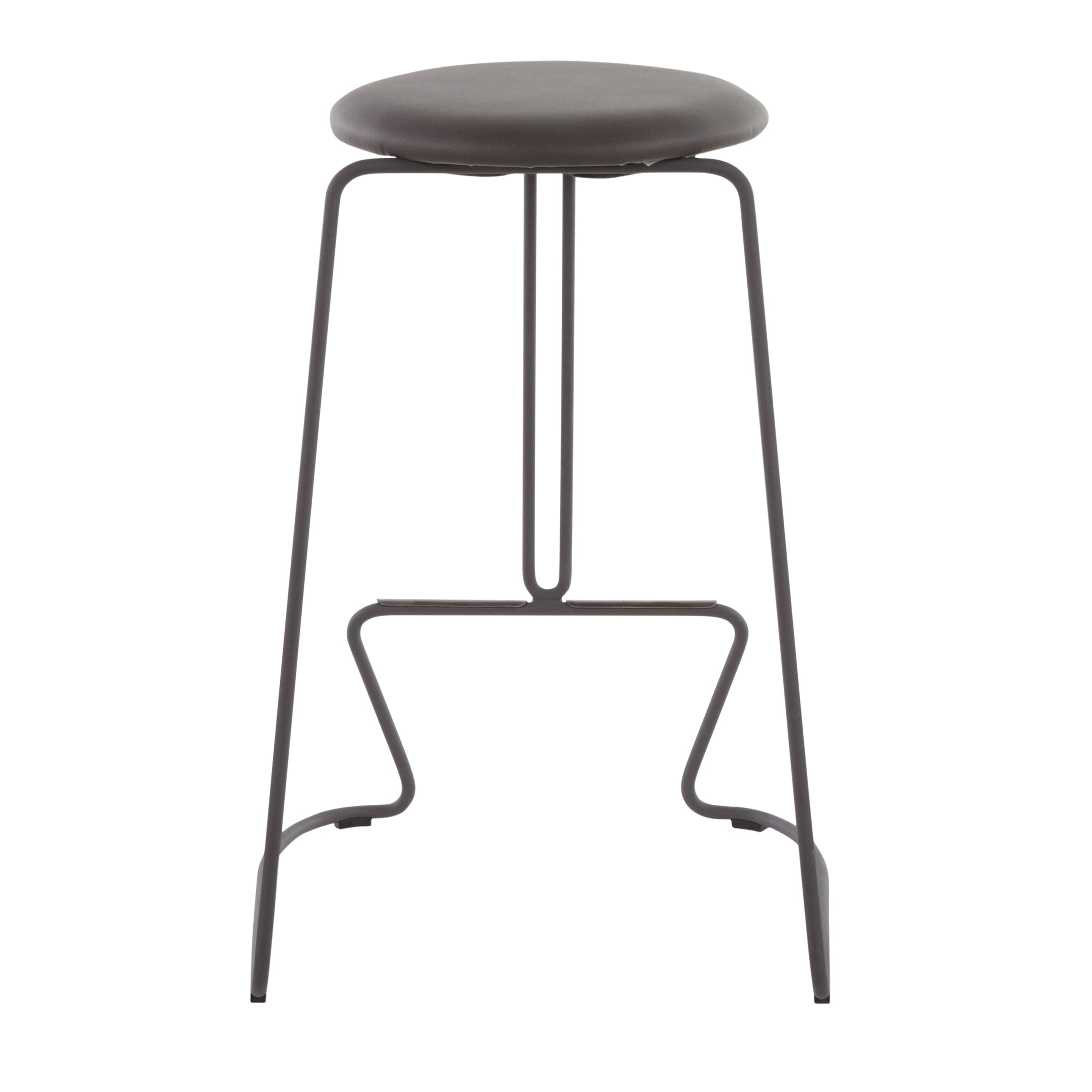 Finn Contemporary Counter Stool in Grey Steel and Grey Faux Leather by LumiSource - Set of 2