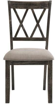 ACME Claudia II Side Chair (Set-2) in Fabric & Weathered Gray 71882