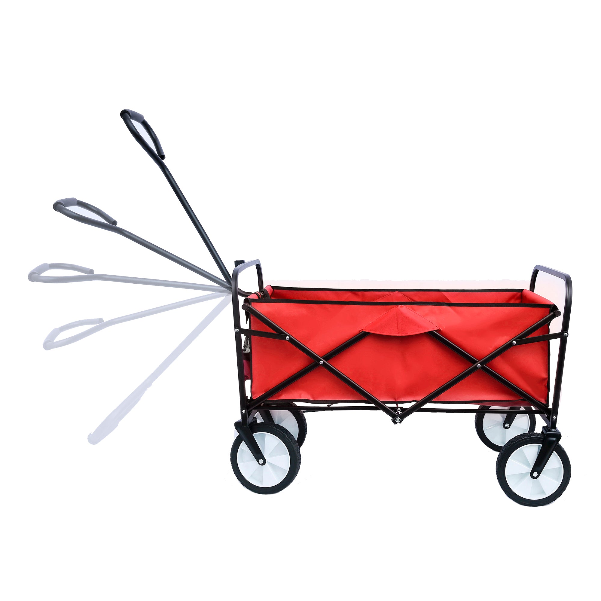 Folding Wagon Garden Shopping Beach Cart (Red)