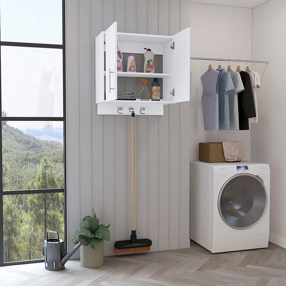 Wall Storage Cabinet Alikuri, Four Cabinets, White Finish