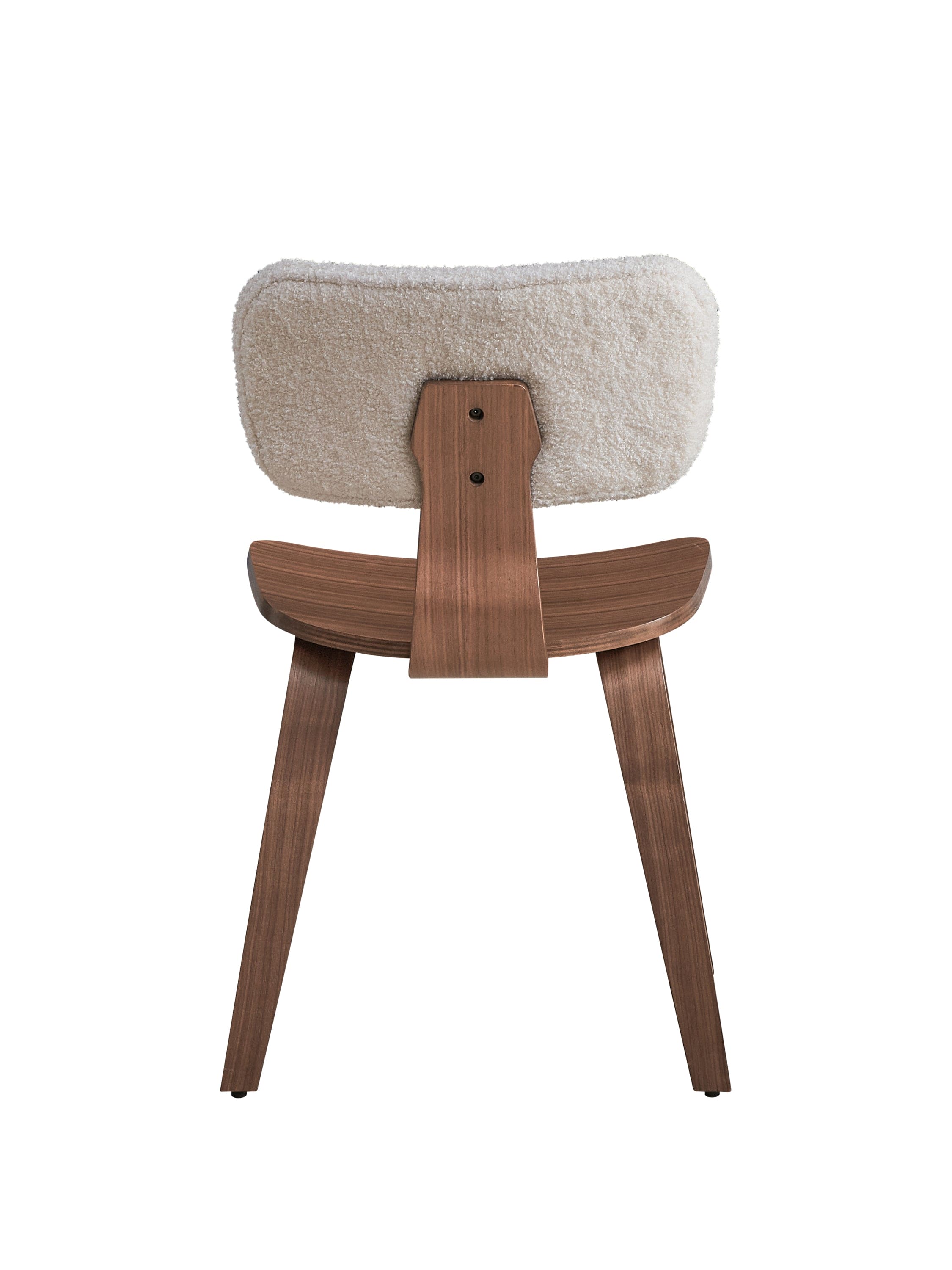 ACME Casson Side Chair (Set-2), White Boucle & Walnut Finish DN02311