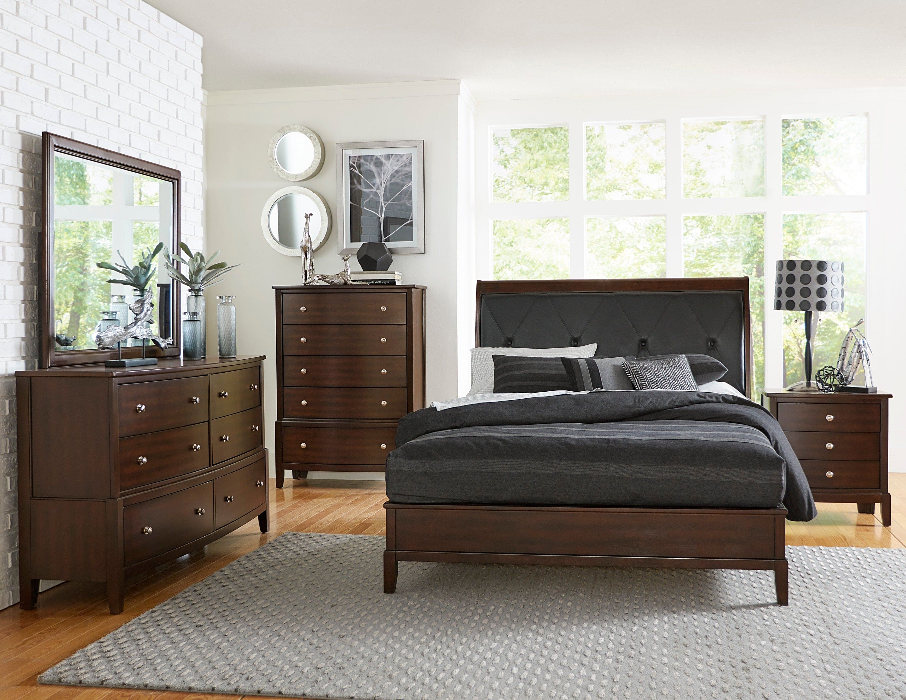 Transitional Style Bedroom Furniture 1pc Dresser of 6x Drawers Dark Cherry Finish Wooden Furniture