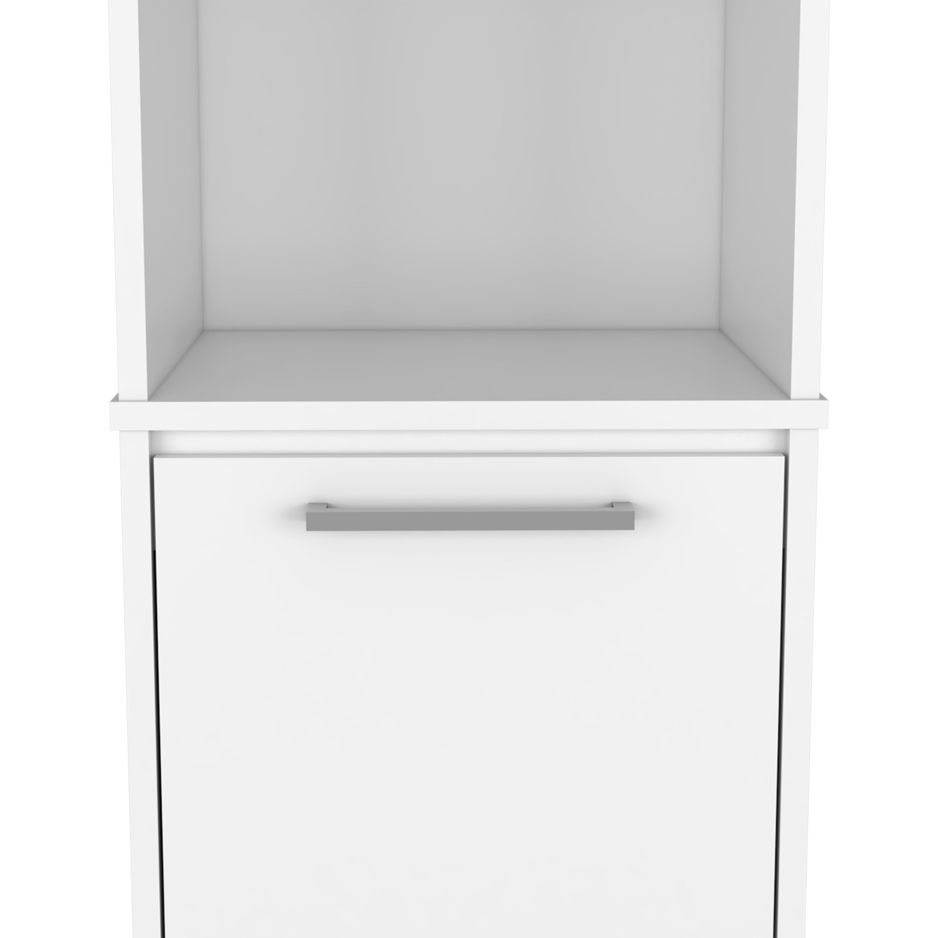 Kitchen Pantry Feery, Single Door Cabinet, Interior and External Shelves, White Finish