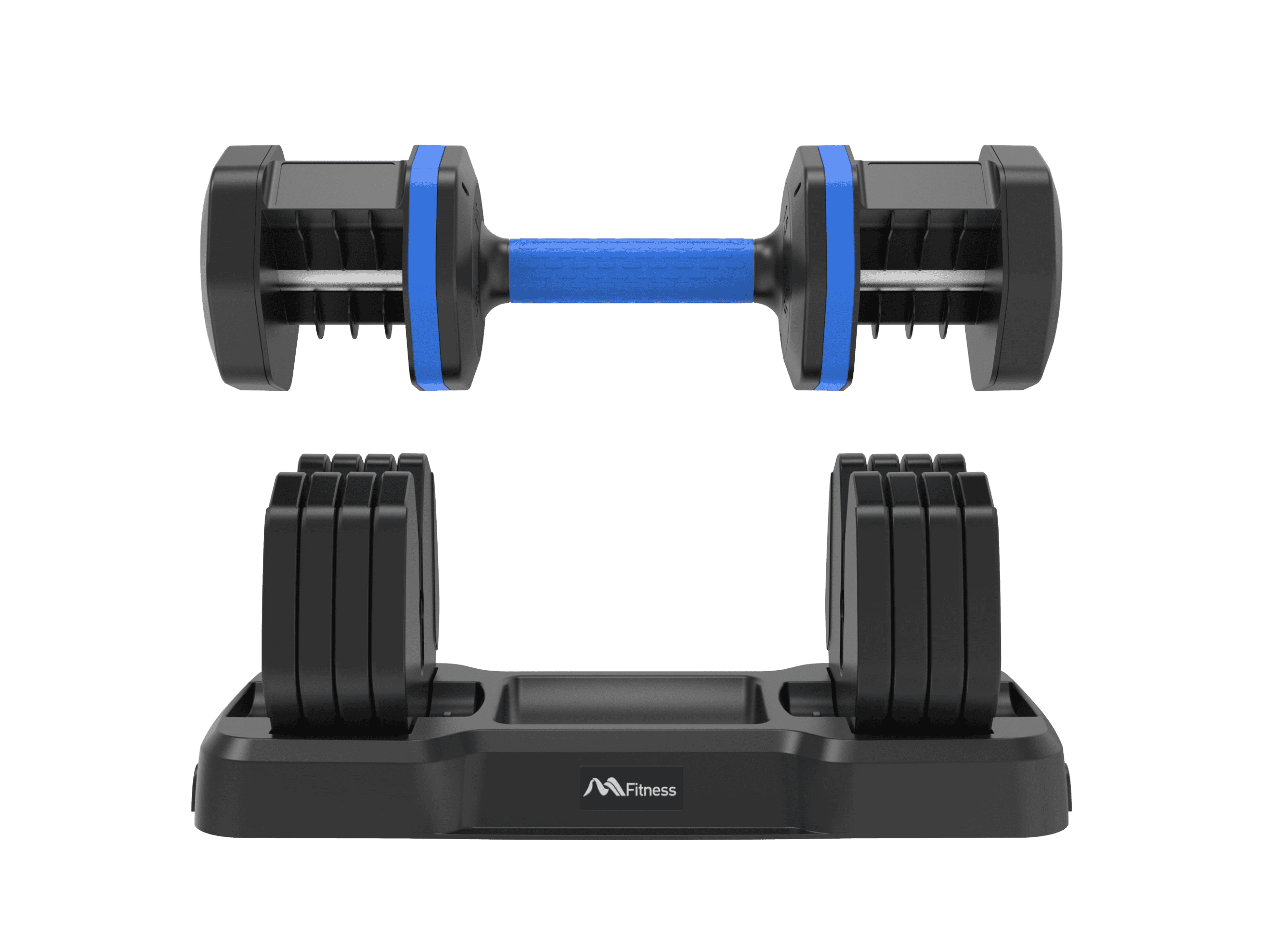 Adjustable Dumbbell - 55lb x2 Dumbbell Set of 2 with Anti-Slip Handle, Fast Adjust Weight by Turning Handle with Tray, Exercise Fitness Dumbbell Suitable for Full Body Workout