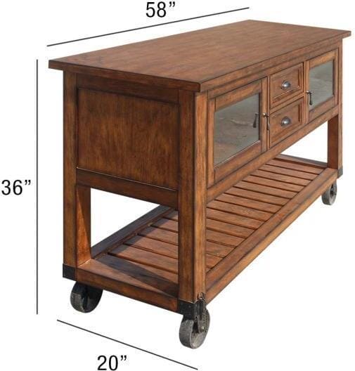 ACME Kadri Kitchen Cart, Distressed Chestnut 98180