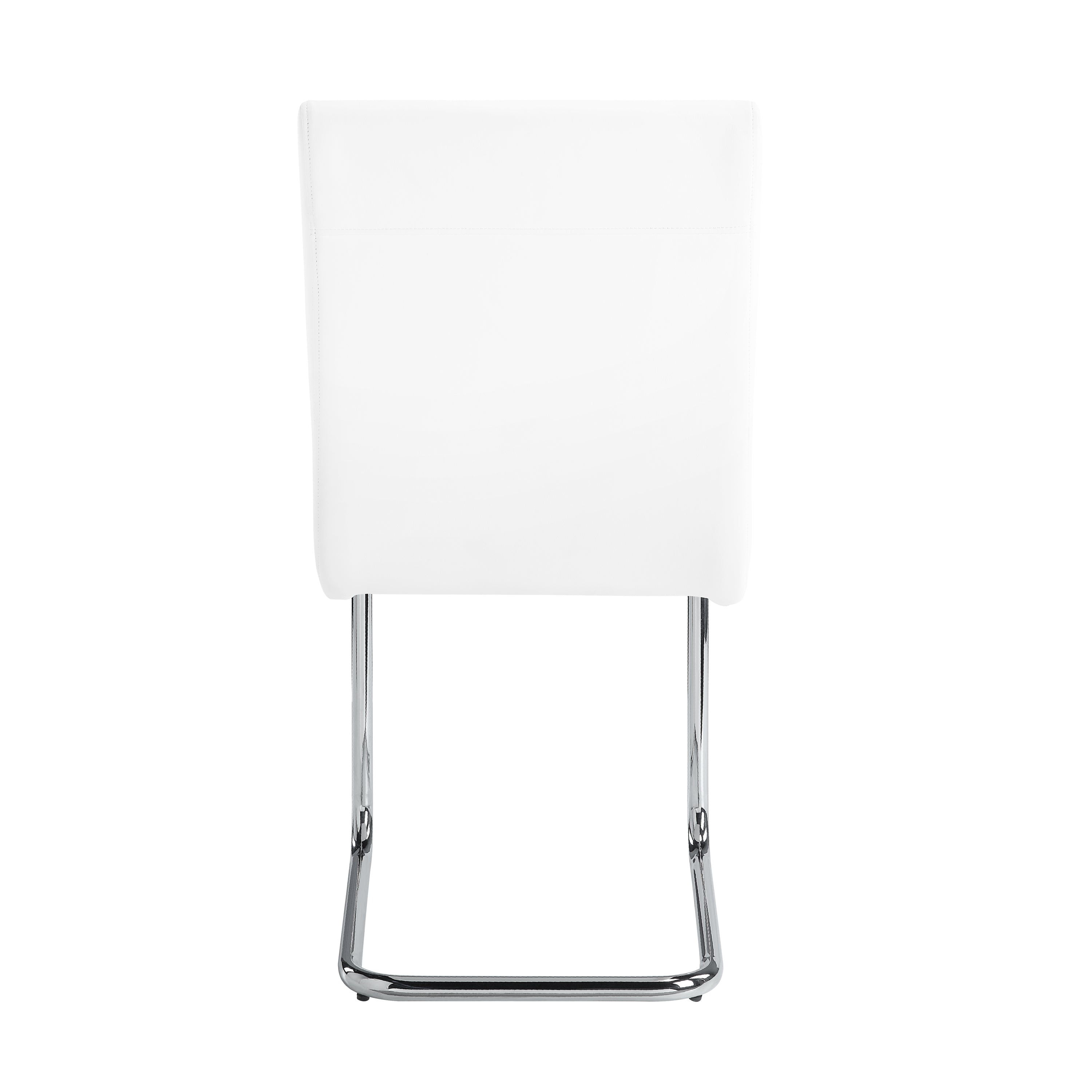 ACME Palton Side Chair (Set-2), White PU & Chrome Finish DN00733