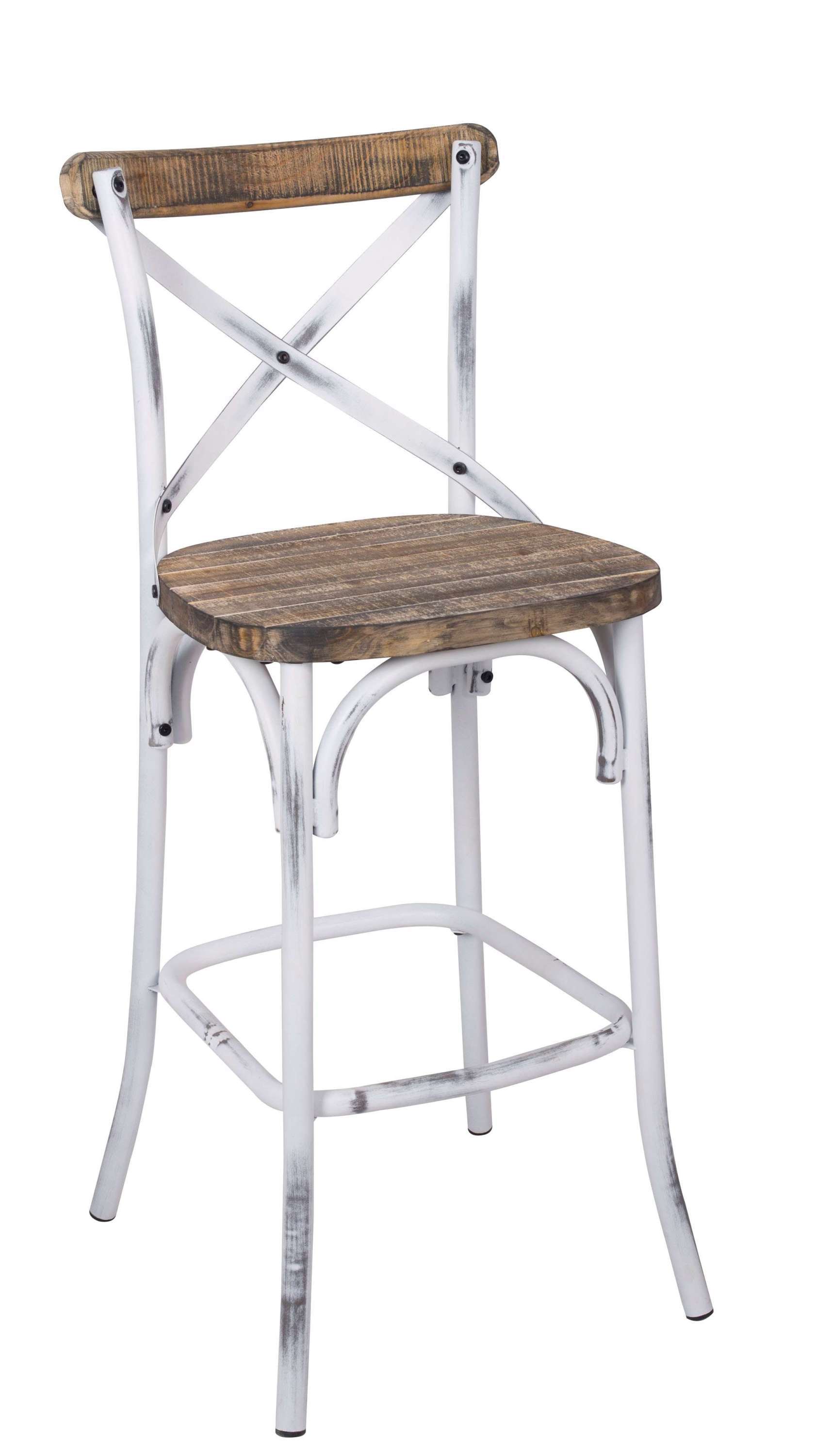 ACME Zaire Bar Chair (1Pc) in Antique White & Antique Oak 96642