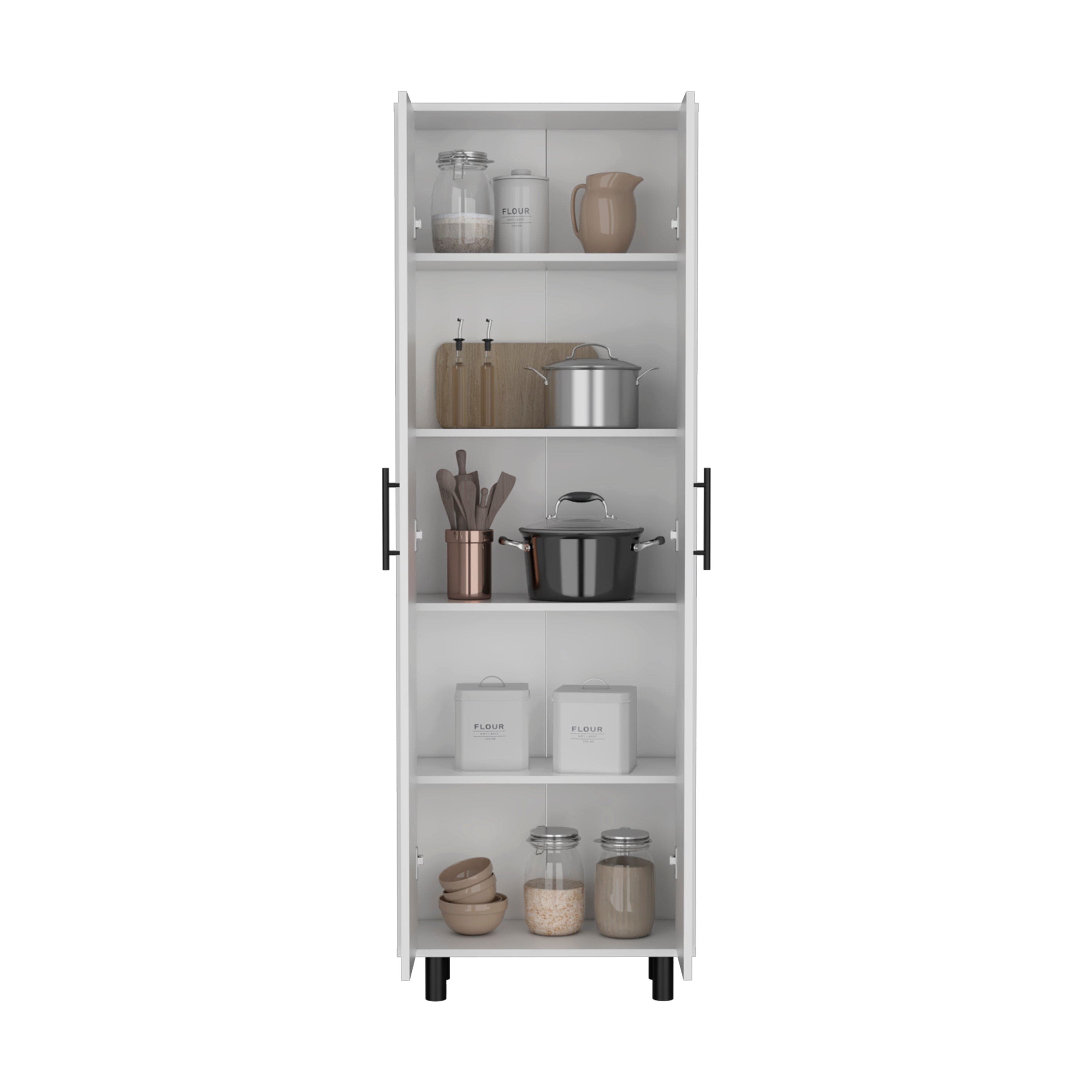 Multistorage Manacor, Five Shelves, White Finish