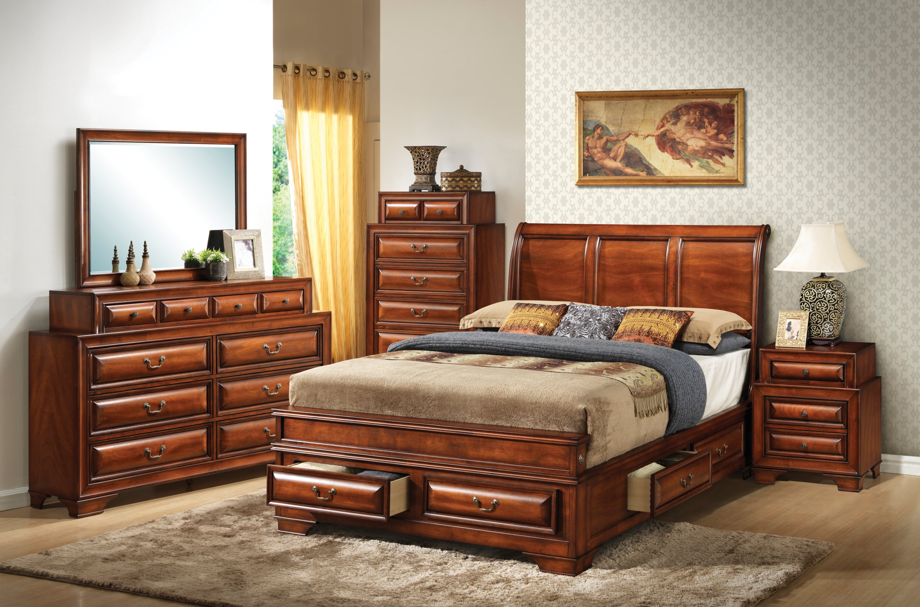 Glory Furniture LaVita G8850A-FB Full Storage bed , Oak