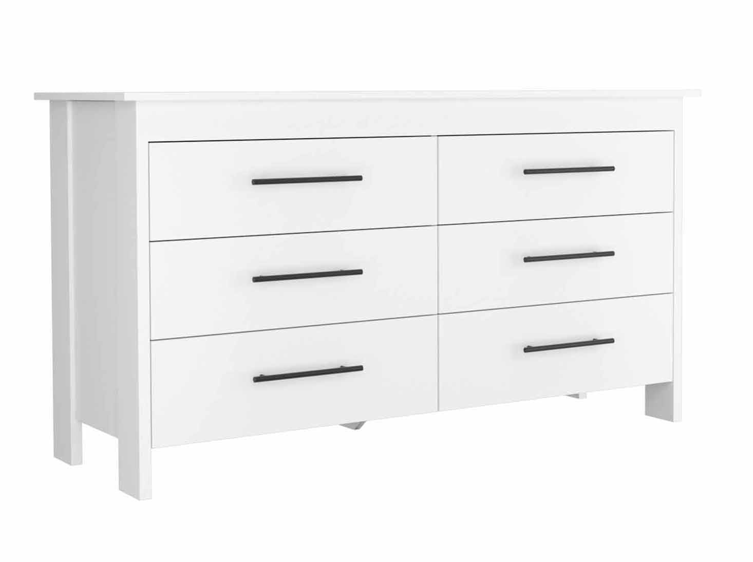 Southington 6-Drawer Rectangle Dresser White