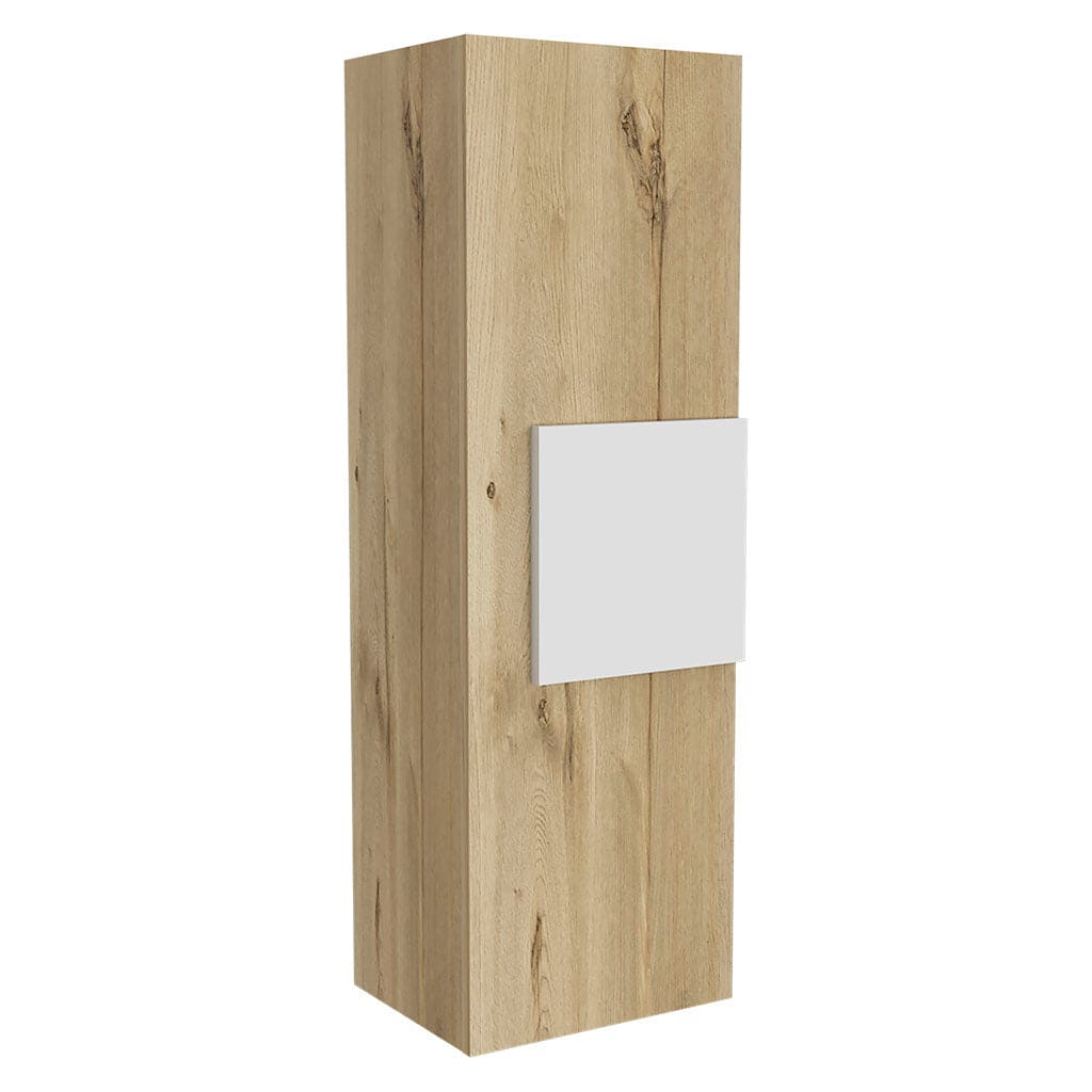 Medicine Cabinet Artic, Three Shelves, Single Door, White / Light Oak Finish