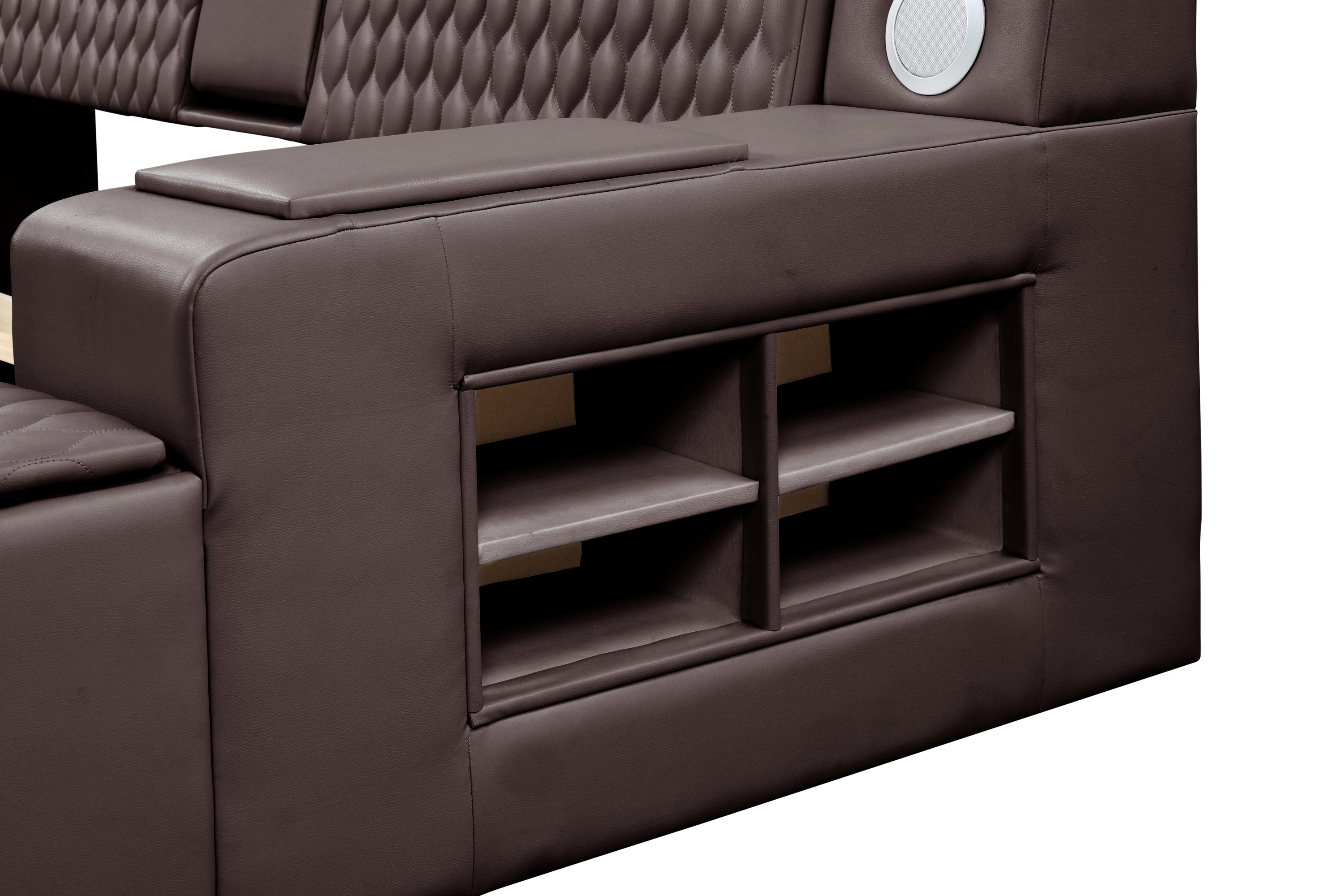 Zoya Smart Multifunctional Queen Size Bed Made with Wood in Brown