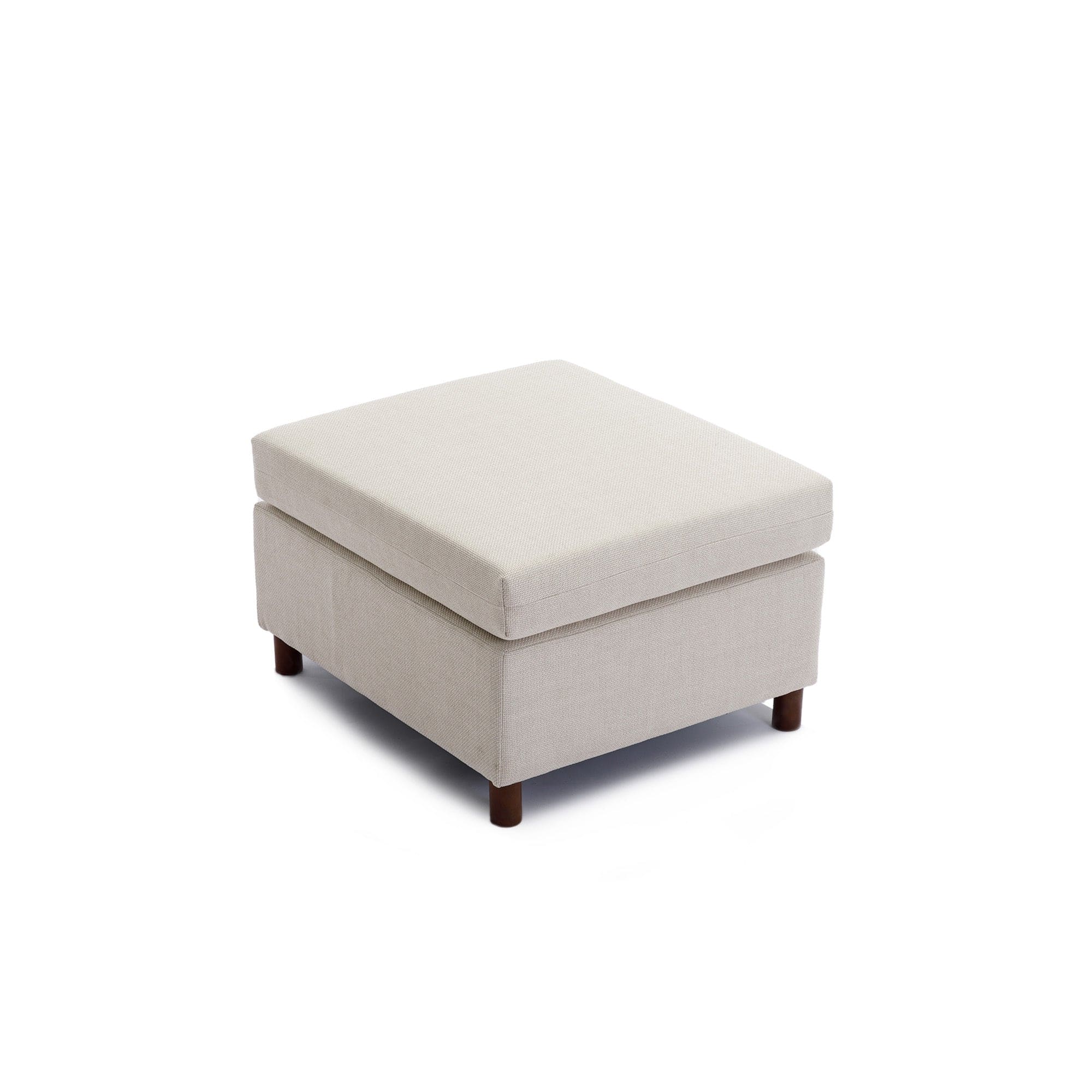 Single Seat Module Sofa Sectional Couch With Armrest With 1 Ottoman,Cushion Covers Non-removable and Non-Washable,Cream