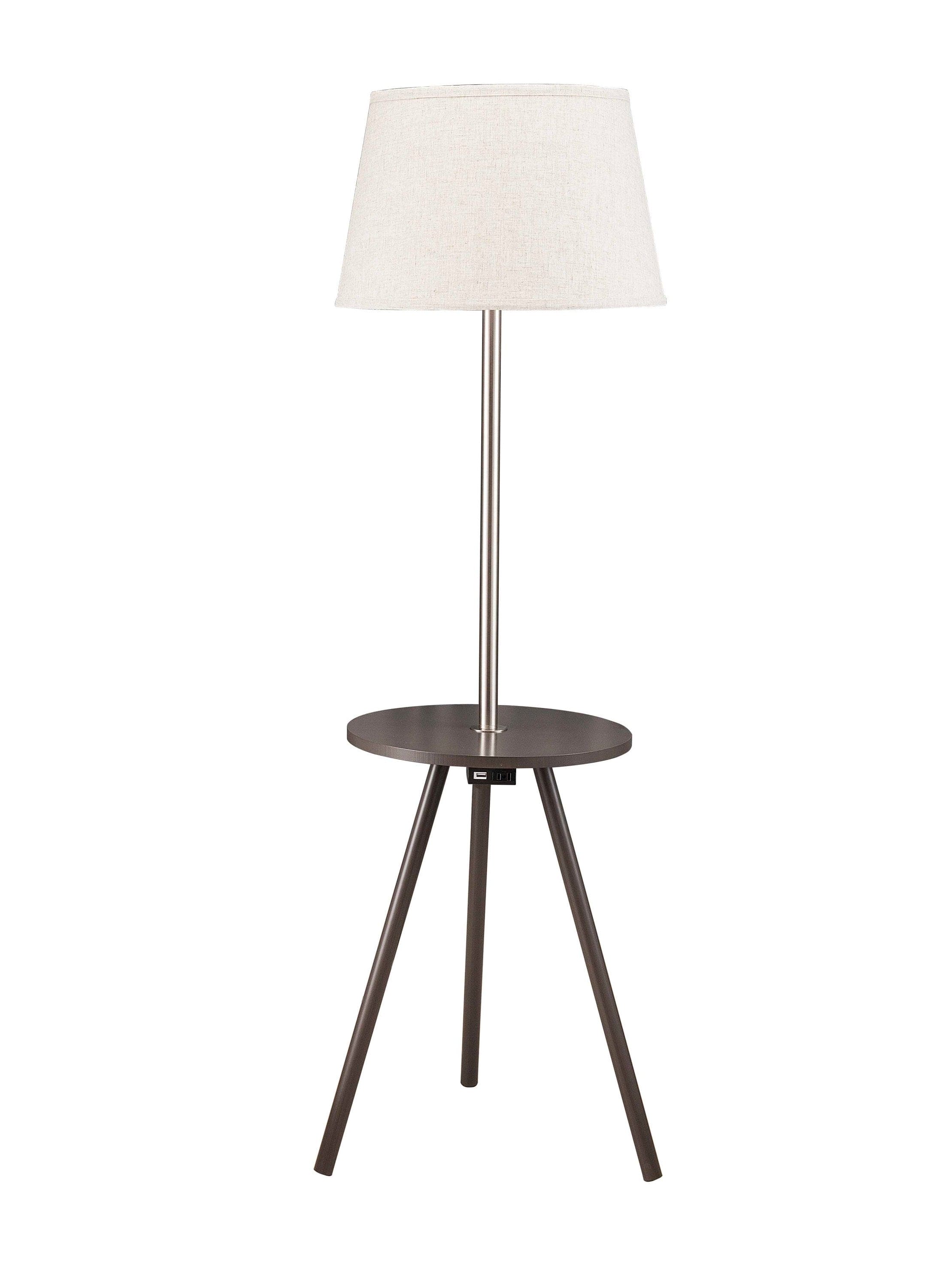 57" Round Sofa Side Table w/ Lamp and Power Station (1.56/9.9)