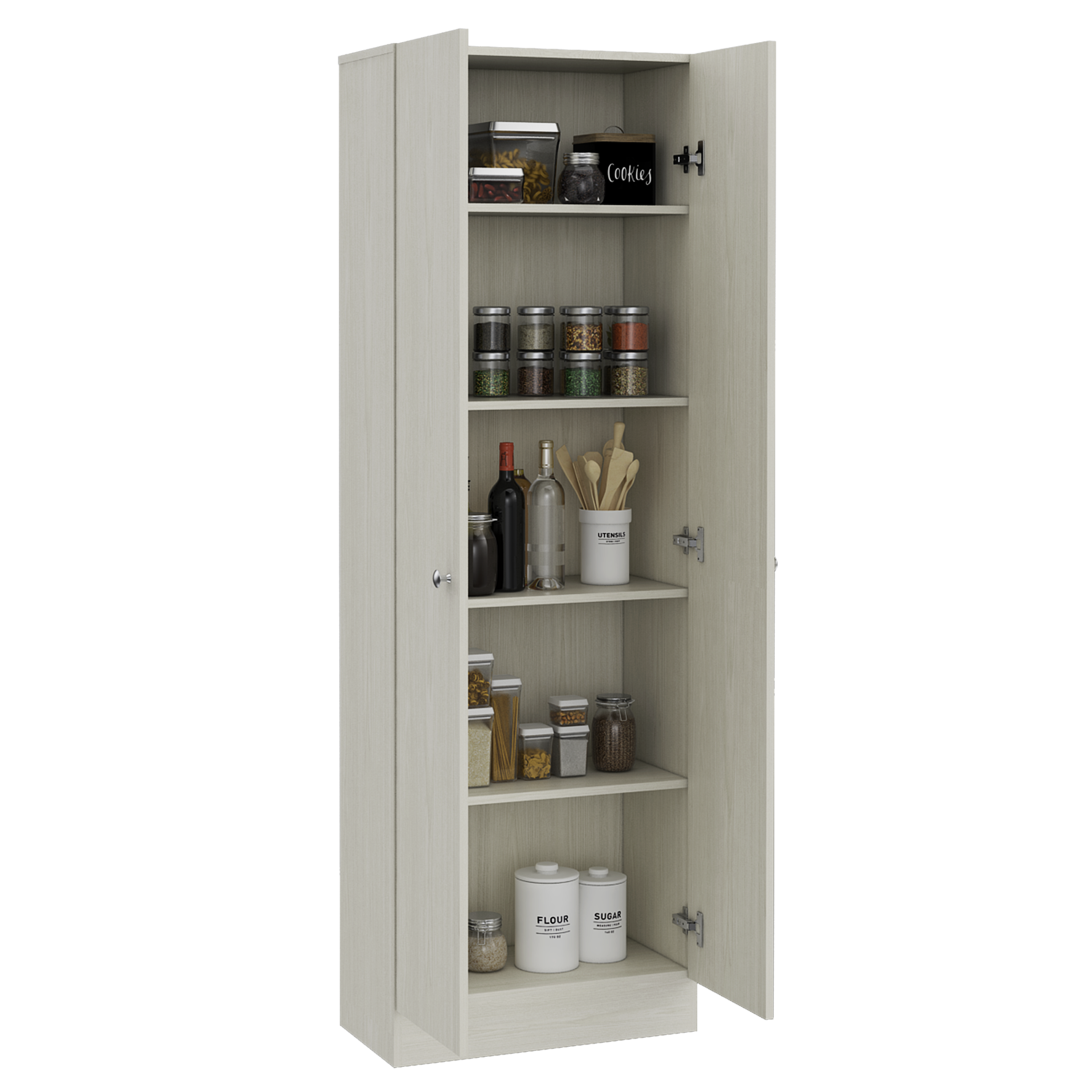 Storage Cabinet Pipestone, Double Door, Pearl Finish