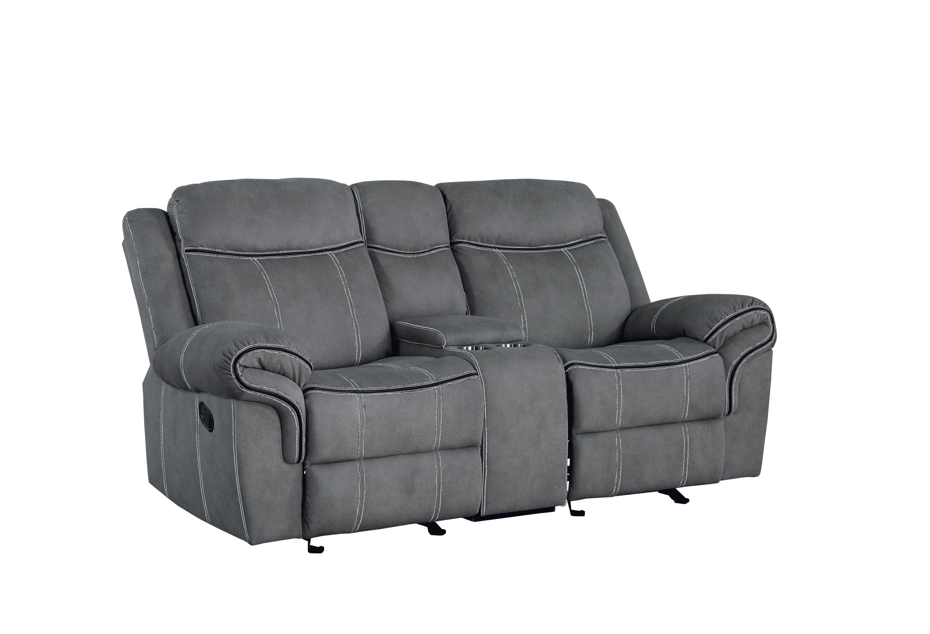 ACME Zubaida Loveseat w/Console (Glider & Motion), 2-Tone Gray Velvet 55026