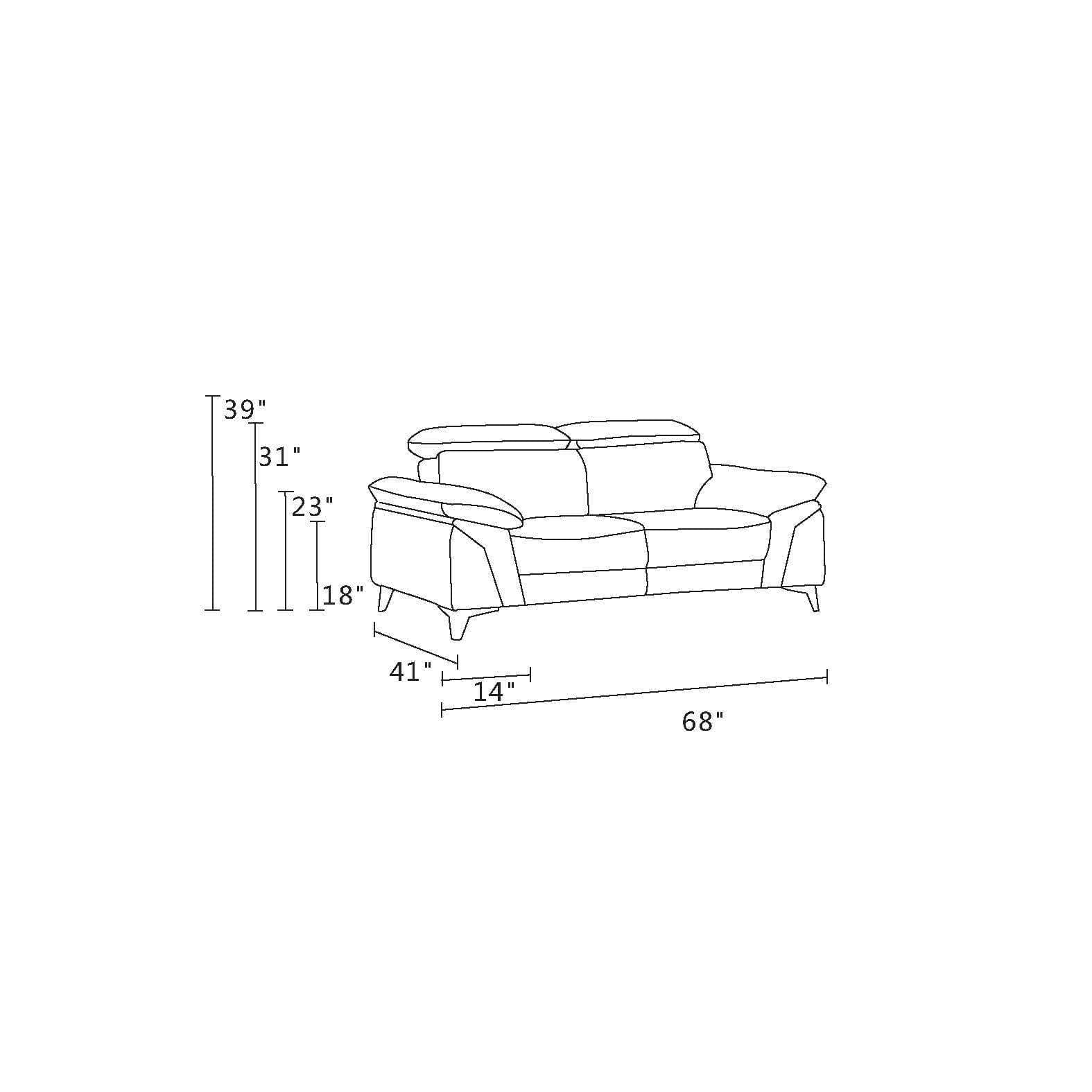 Global United Top Grain Italian Leather Loveseat