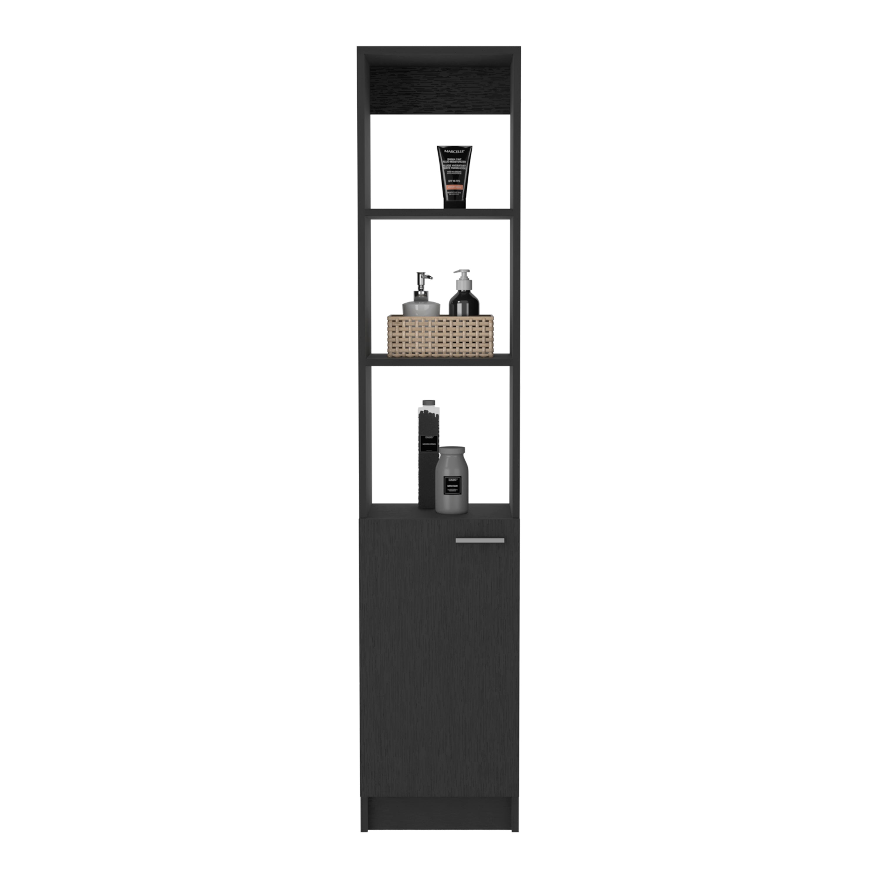 Linen Cabinet Emmett, Two Interior Shelves, Black Wengue Finish