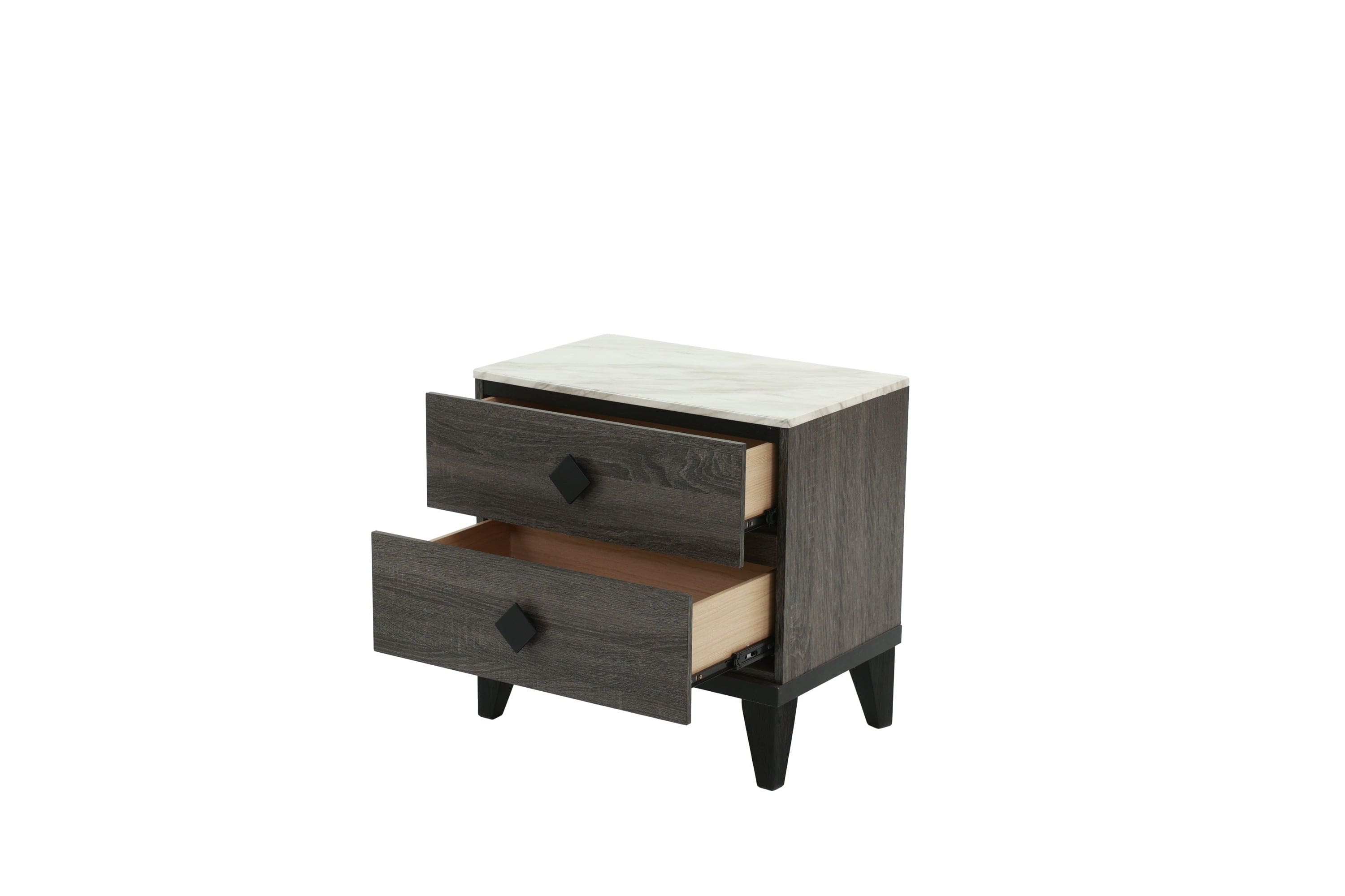 NIGHTSTAND in Dark Gray Oak (Rustic Accents)