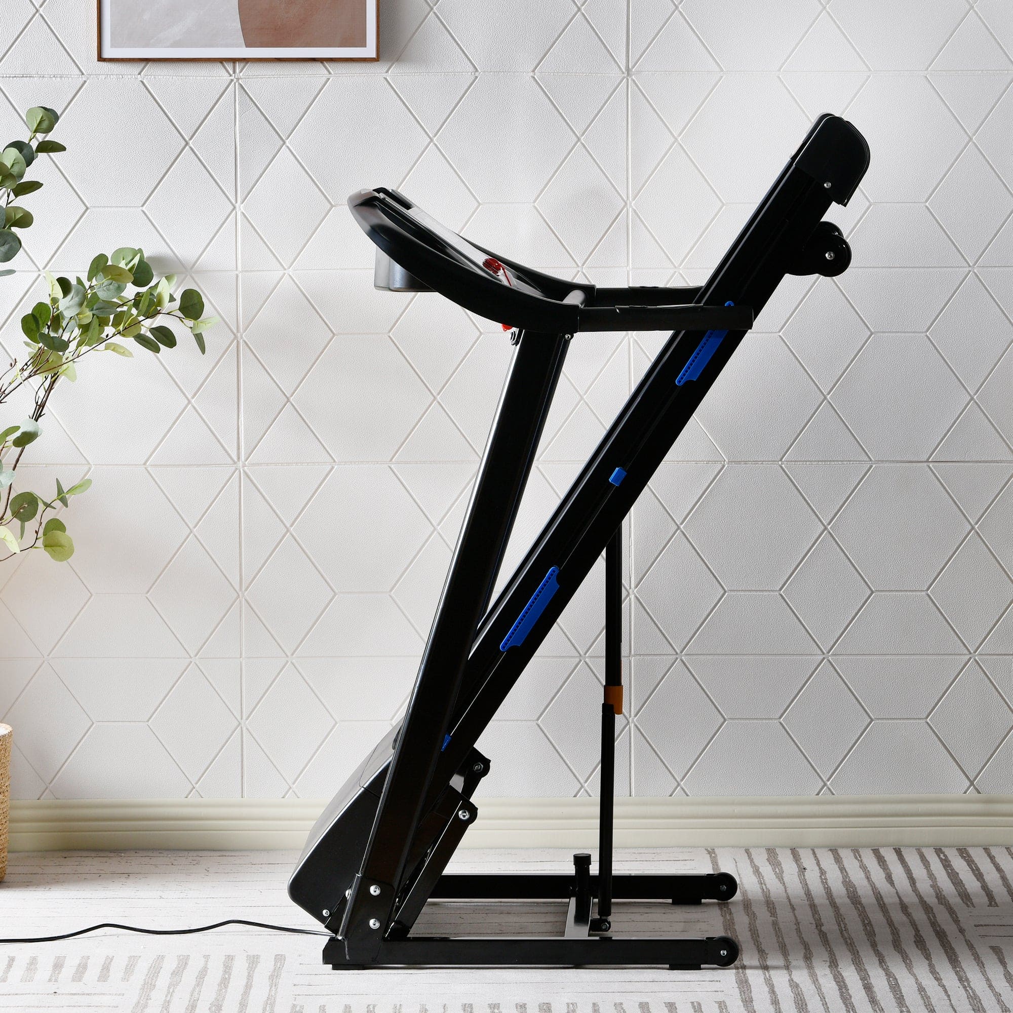 Treadmills for Home, Electric Treadmill with  Automatic Incline, Foldable 3.25HP Workout Running Machine Walking, Double Running Board Shock Absorption Pulse Sensor Bluetooth Speaker APP FITSHOW.