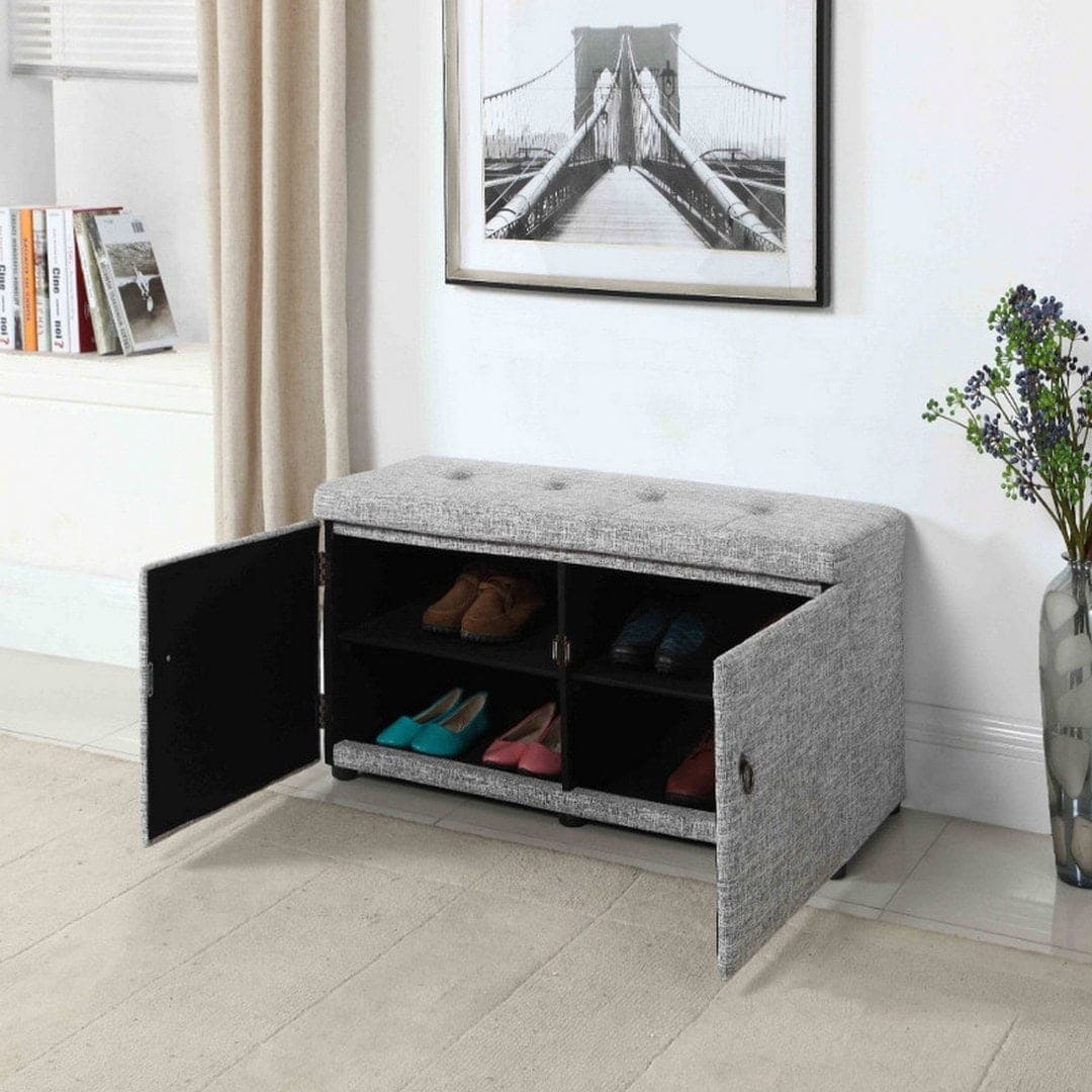 18" Tall Storage Ottoman, Dove Gray