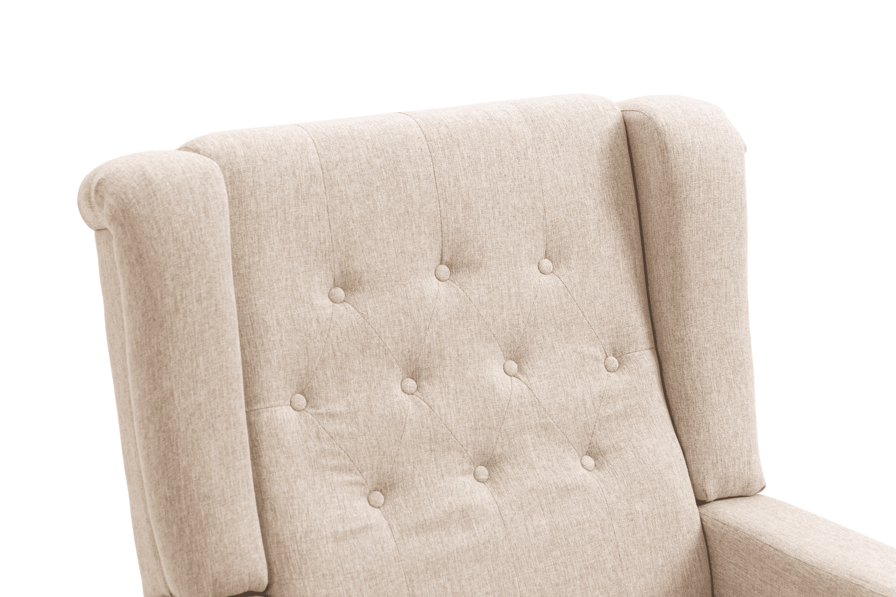 Arm Pushing Recliner Chair, Modern Button Tufted Wingback Push Back Recliner Chair, Living Room Chair Fabric Pushback Manual Single Reclining Sofa Home Theater Seating for Bedroom,Khaki Yelkow