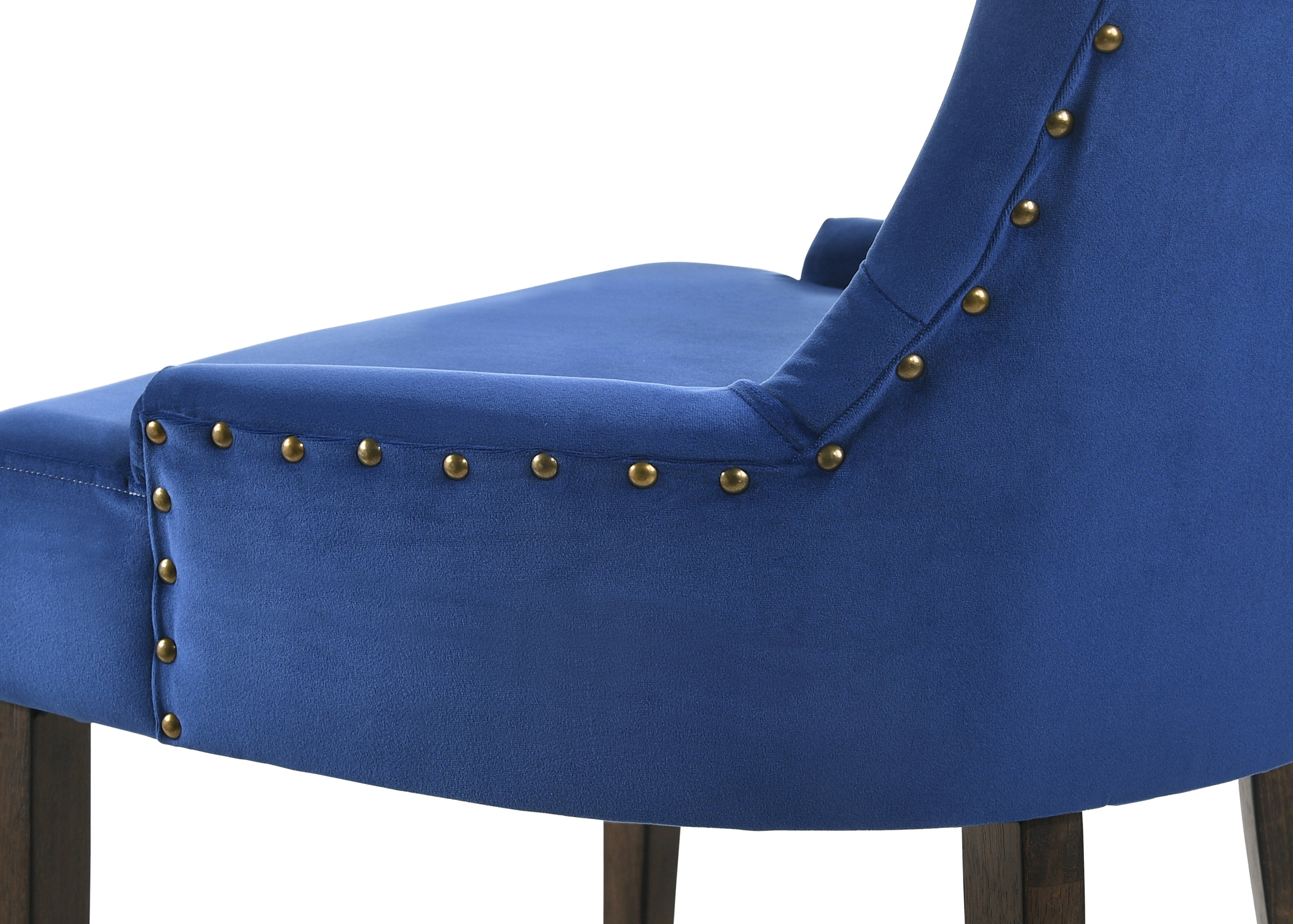 ACME Farren Side Chair, Blue Velvet & Espresso Finish 77165