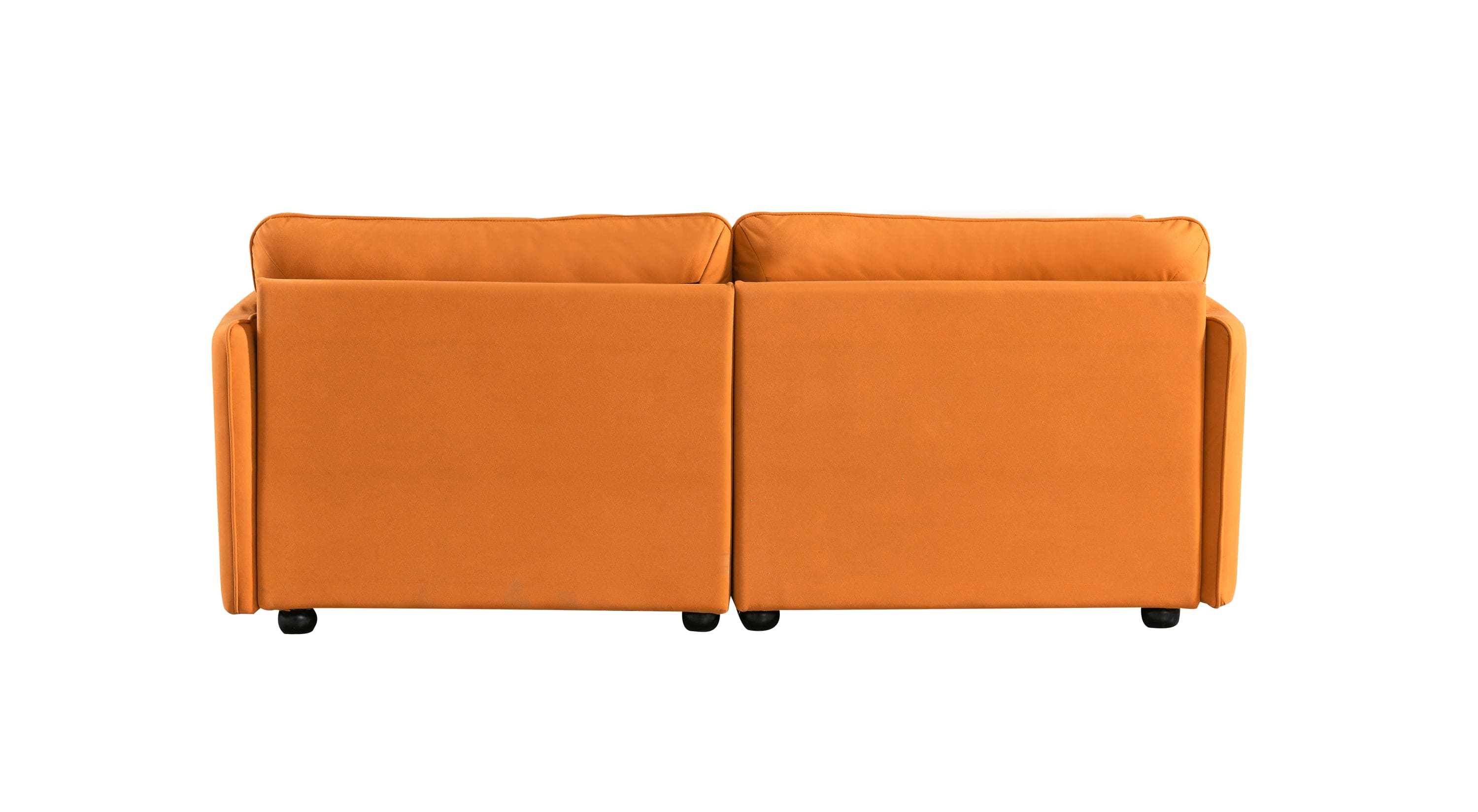 Modern Sofa loveseat, 75.6" Tech Cloth Sofa Couch, Large deep seat Sofa, loveseat with Hardwood Frame, mid-Century upholstered Sofa for Living Room, Bedroom, Apartment (Orange)-2