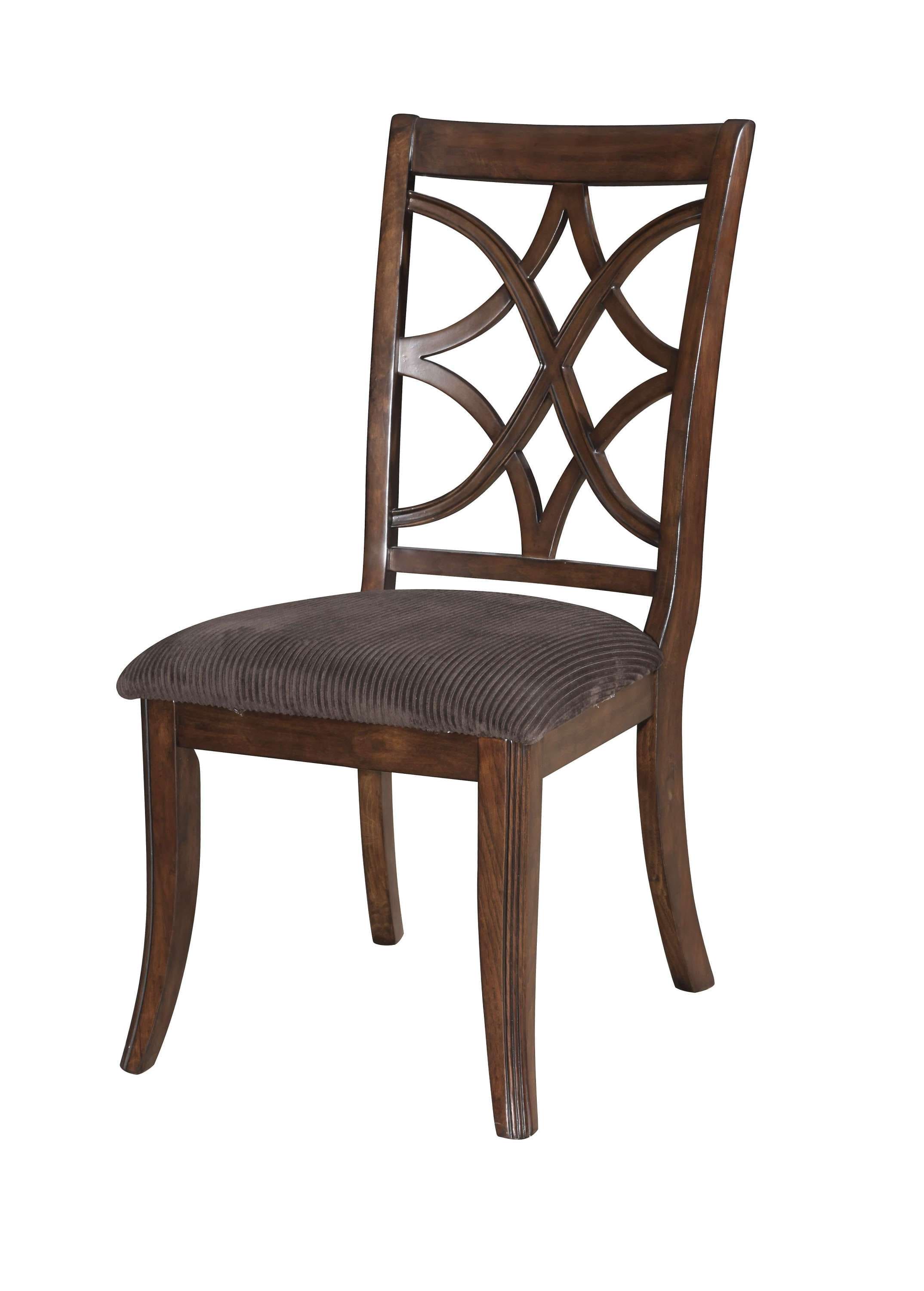 ACME Keenan Side Chair (Set-2) in Brown Microfiber & Dark Walnut 60257