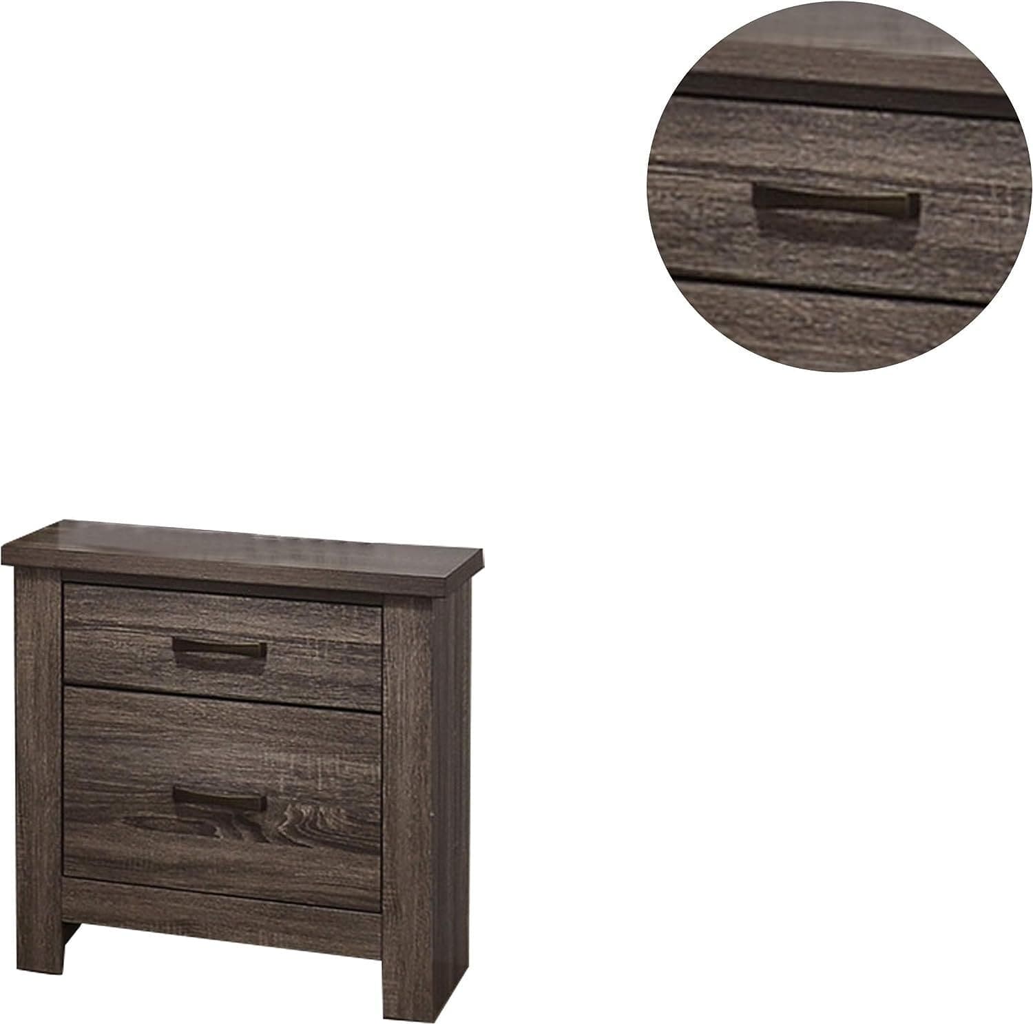 Natural Finish Striking Wooden Nightstand Bedside Table 2x Drawers Storage bedroom Furniture