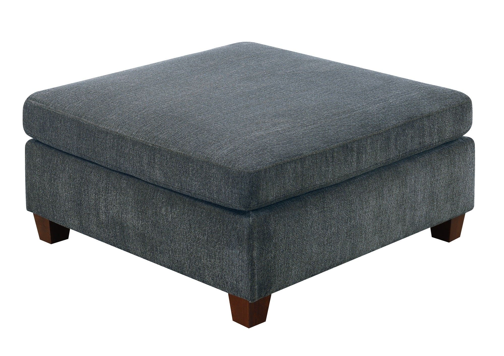 1pc OTTOMAN ONLY Grey Chenille Fabric Cocktail OTTOMAN Cushion Seat Living Room Furniture