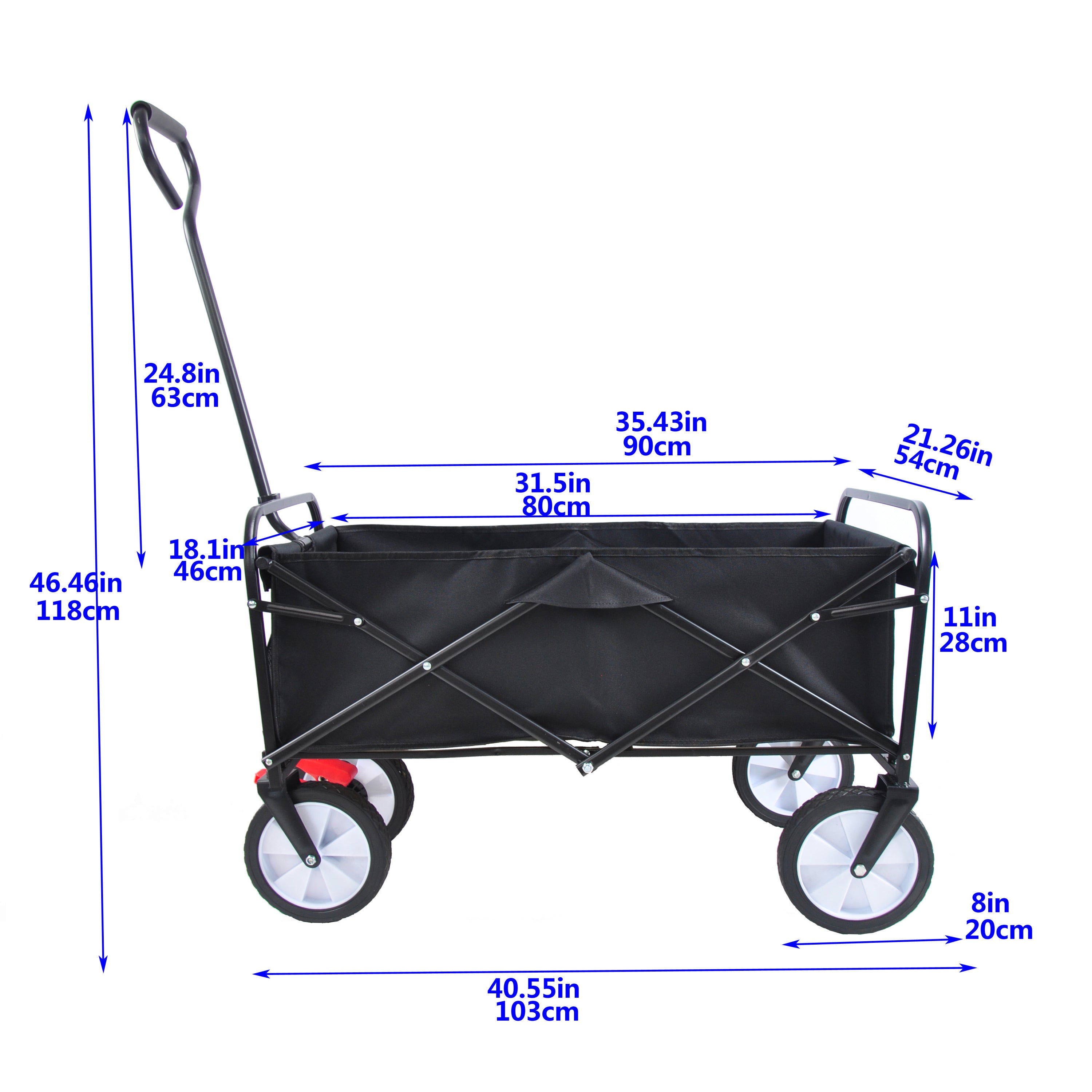 Folding Wagon Garden Shopping Beach Cart (black)