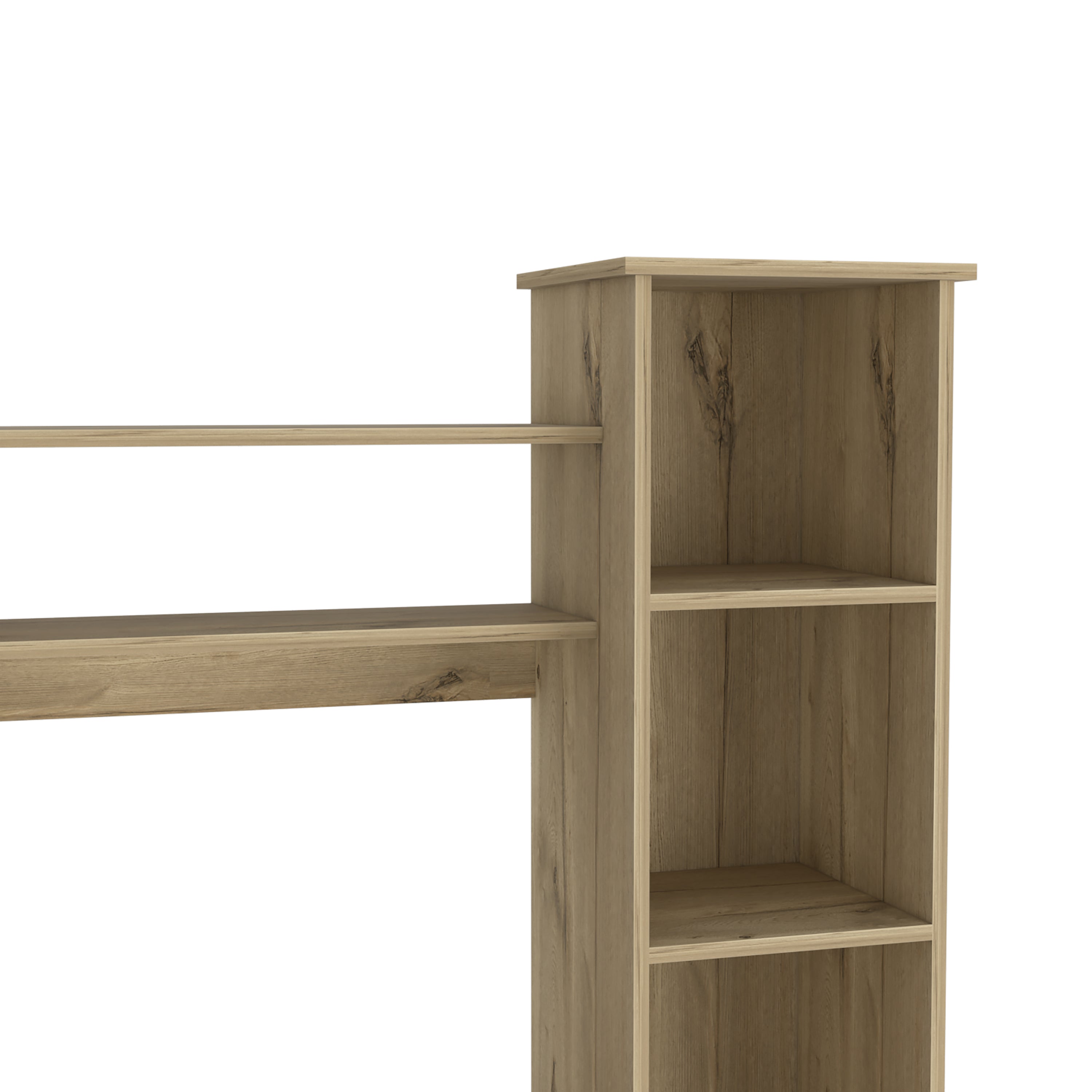 Desk Logan, Five Cubbies, Light Oak Finish