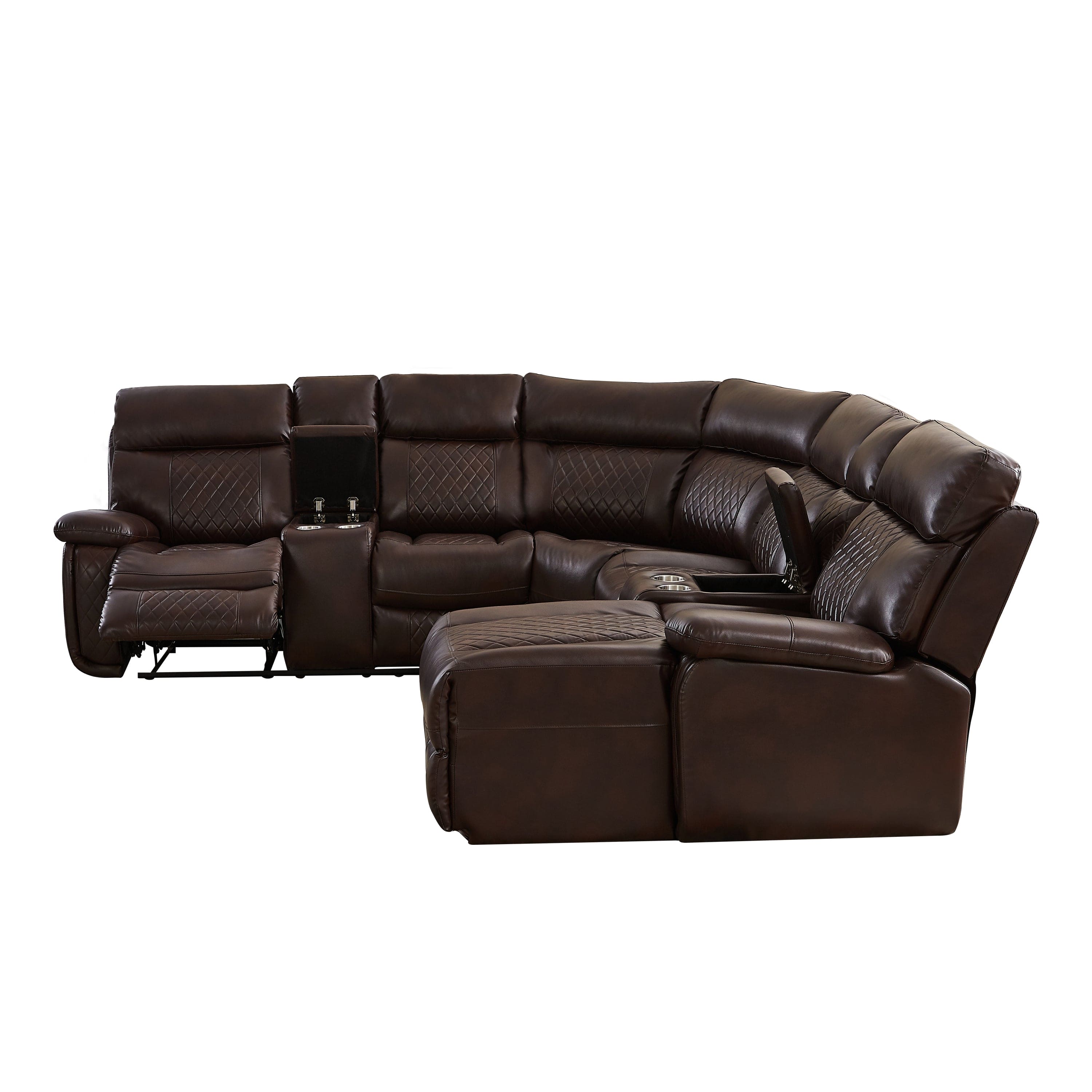 SECTIONAL MOTION SOFA BRWON (same as W223S00509 Size difference, See Details in page.)