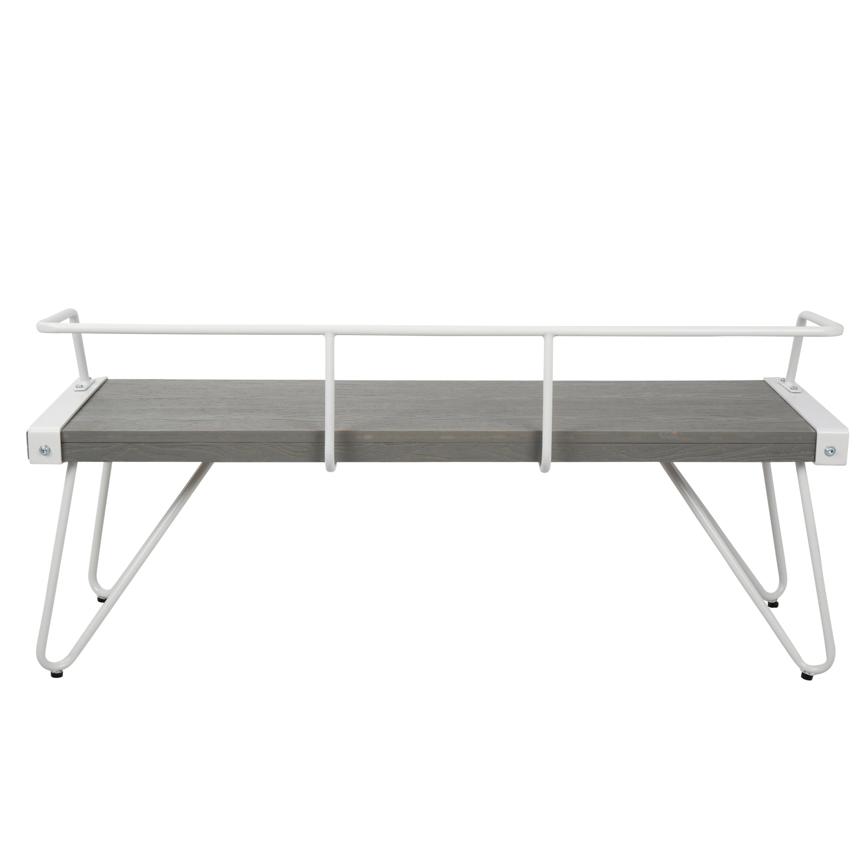 Stefani Industrial Bench in White and Grey by LumiSource