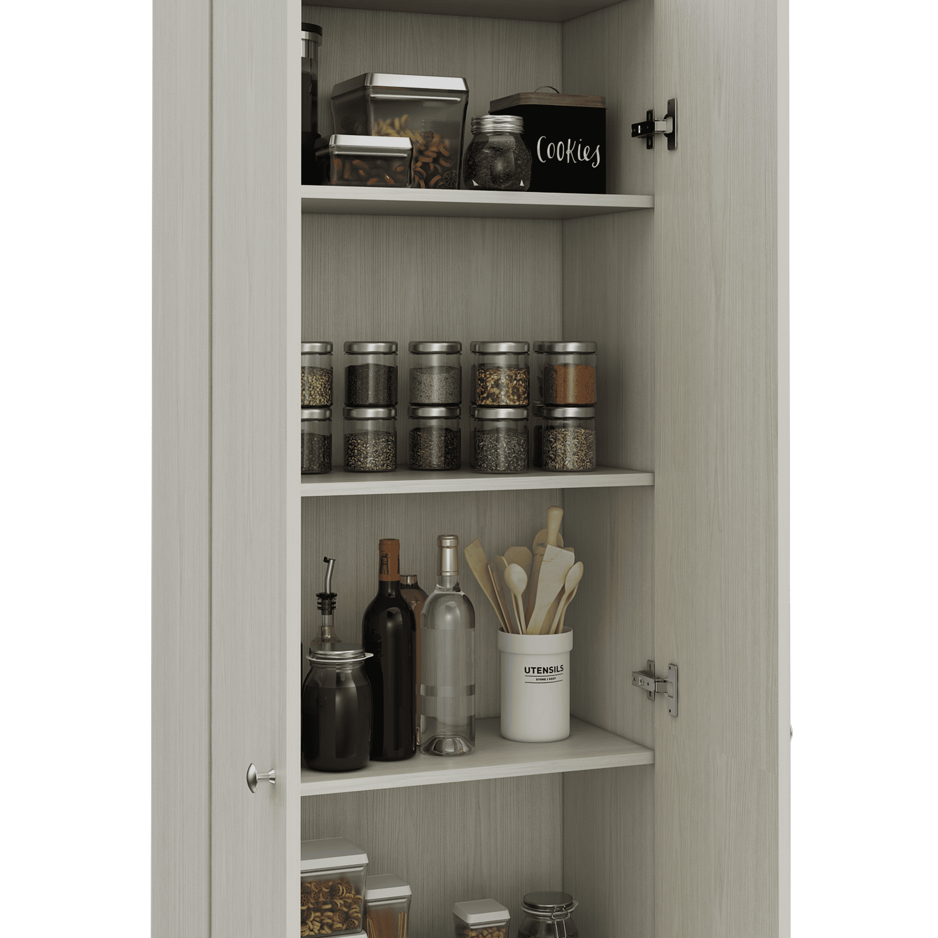 Storage Cabinet Pipestone, Double Door, Pearl Finish