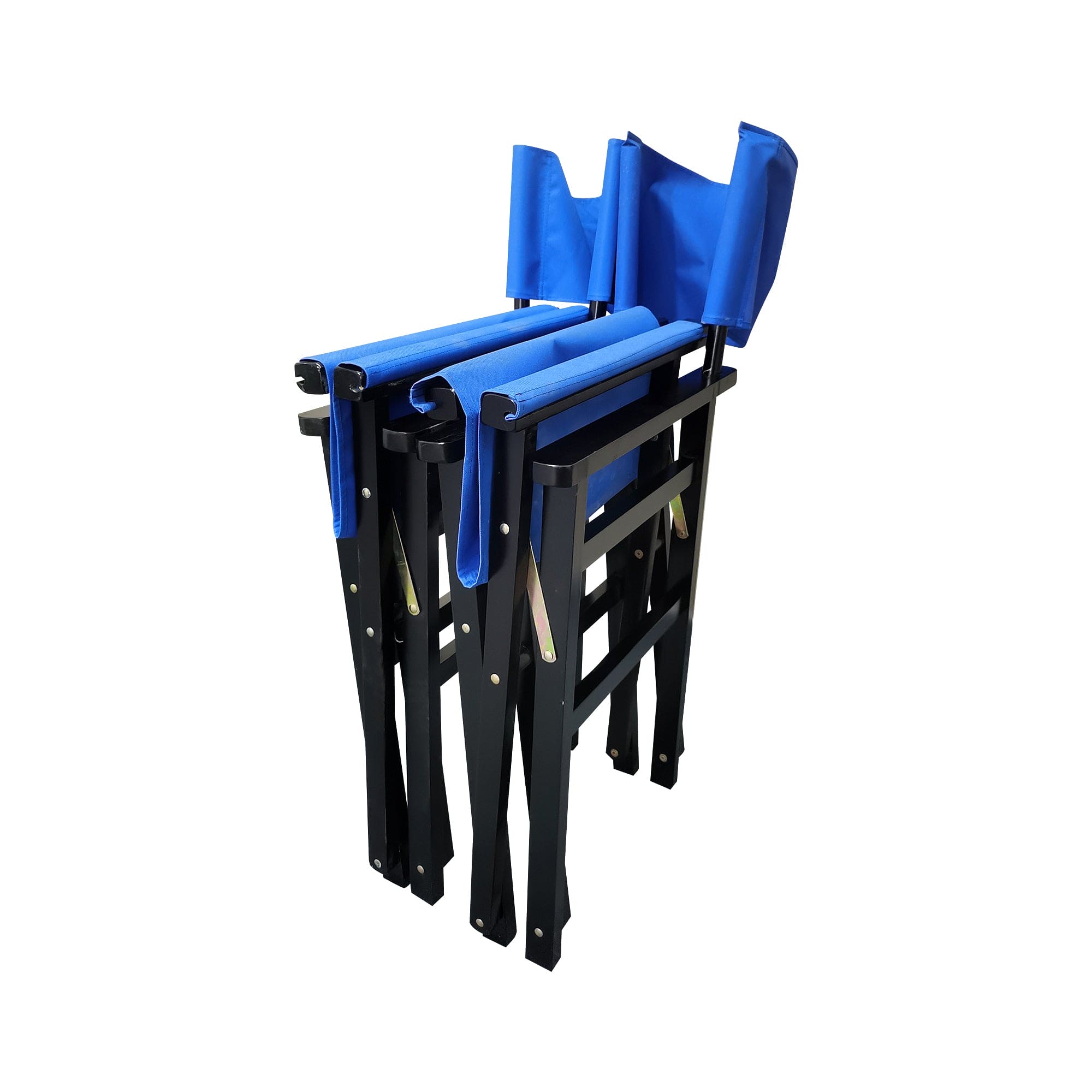 Folding Chair Wooden Director Chair Canvas Folding Chair  Folding Chair  2pcs/set   populus + Canvas (Color : Blue)