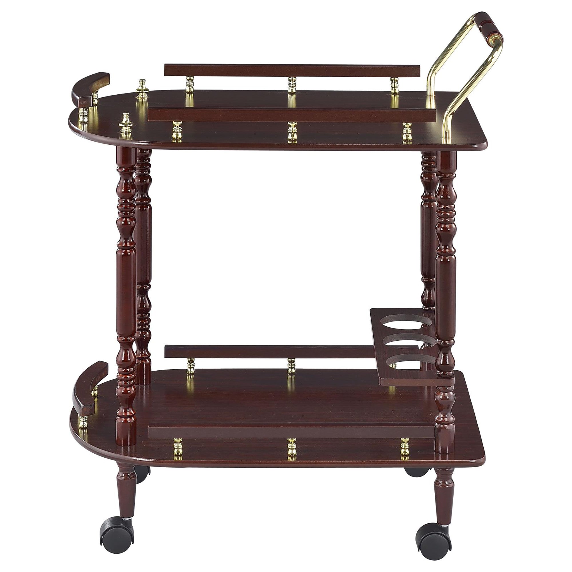 Costillo Merlot and Brass 2-shelf Serving Cart