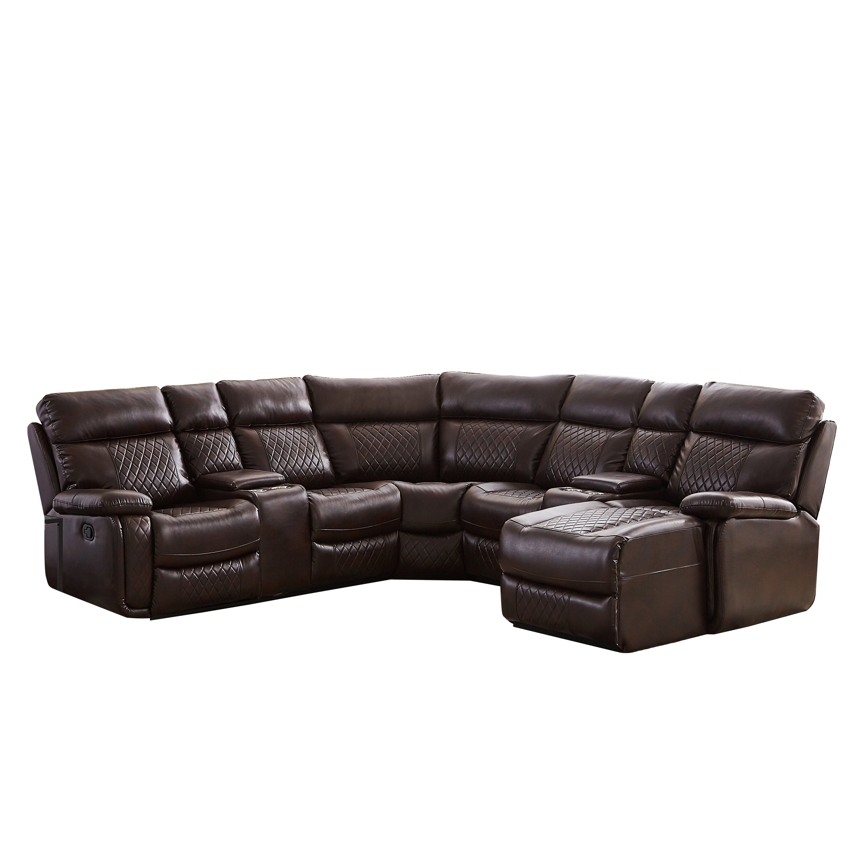 SECTIONAL MOTION SOFA BRWON (same as W223S00509 Size difference, See Details in page.)