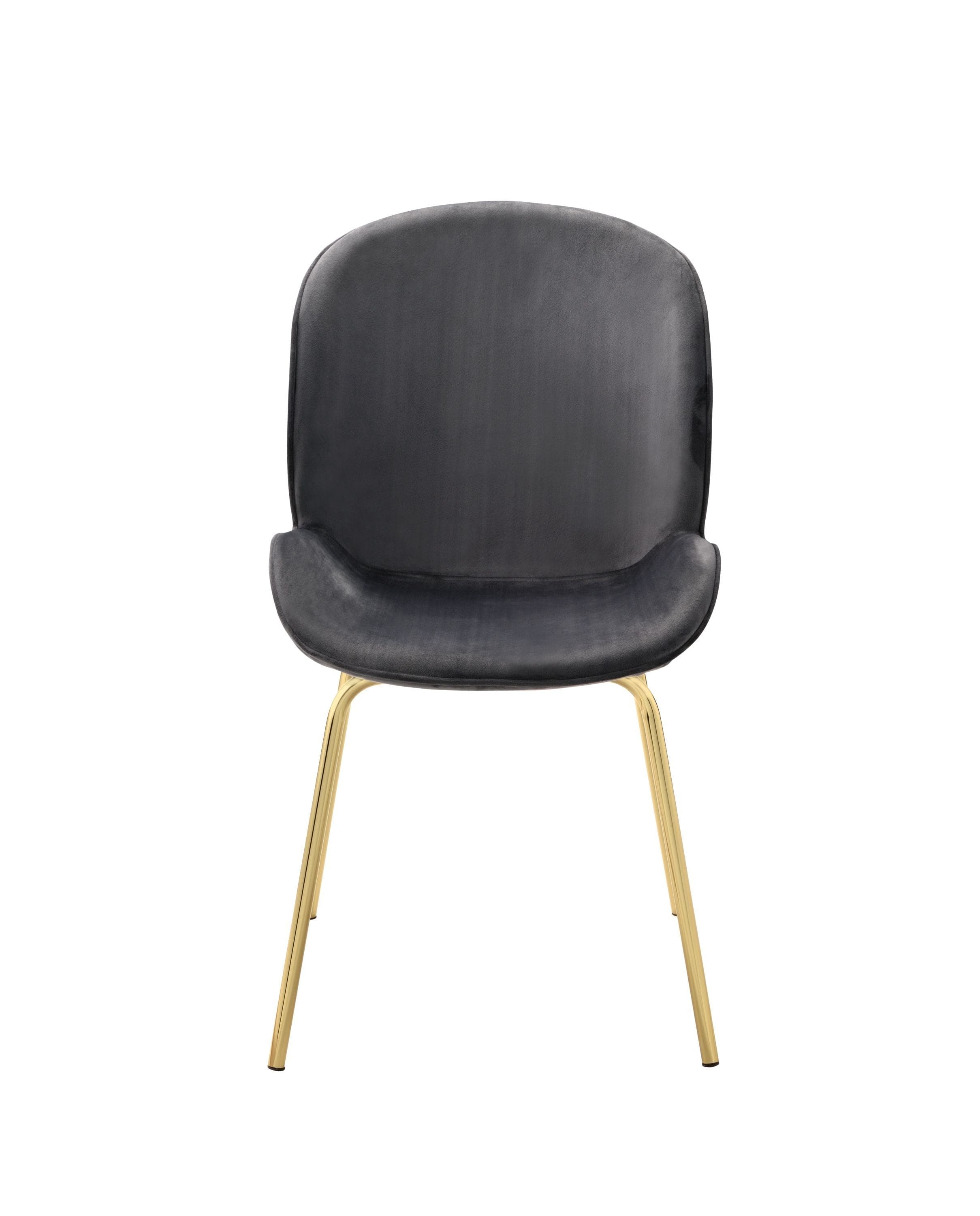 ACME Chuchip Side Chair (Set-2) in Gray Velvet & Gold 72948