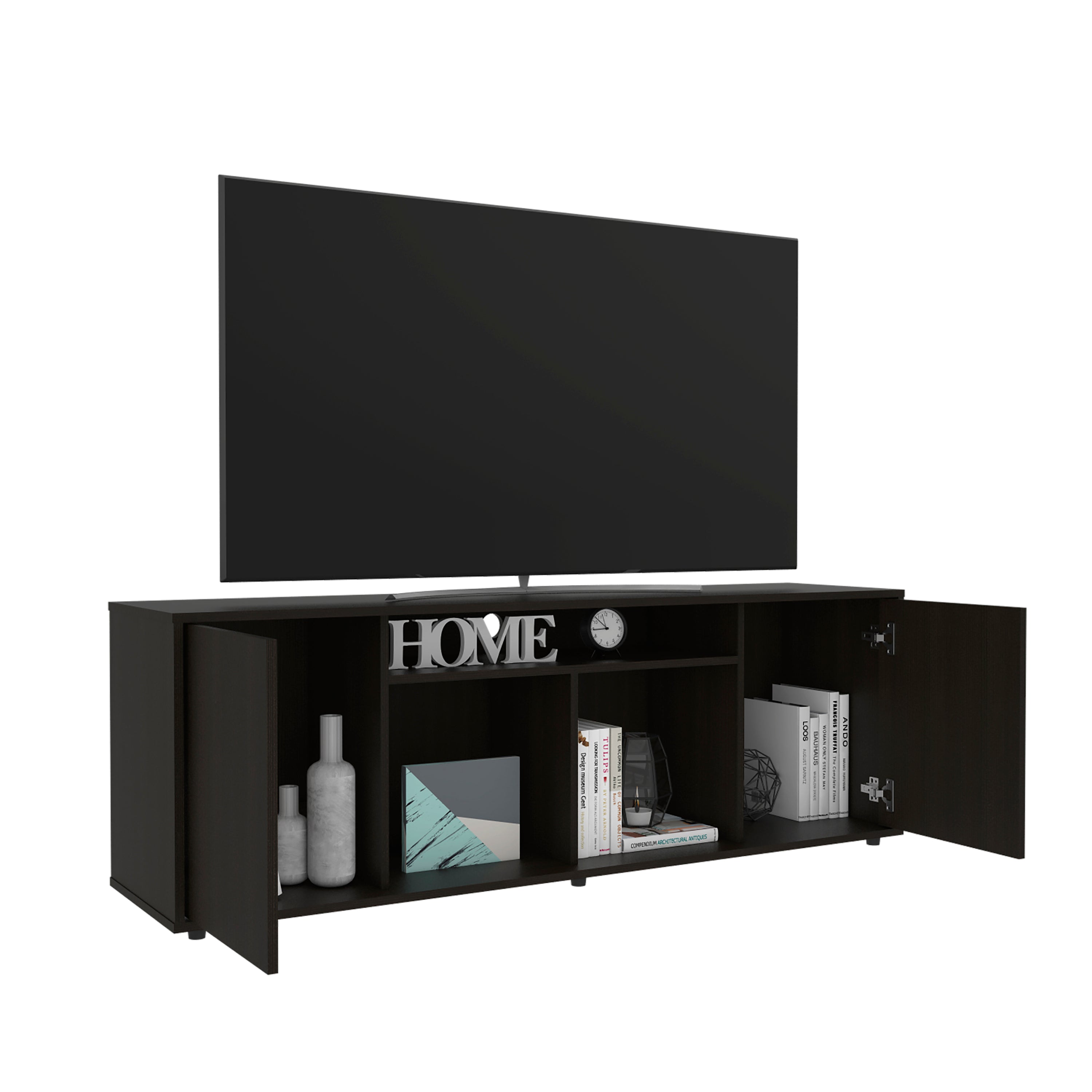 Tv Stand for TV´s up 60" Tucson, Four Shelves, Black Wengue Finish