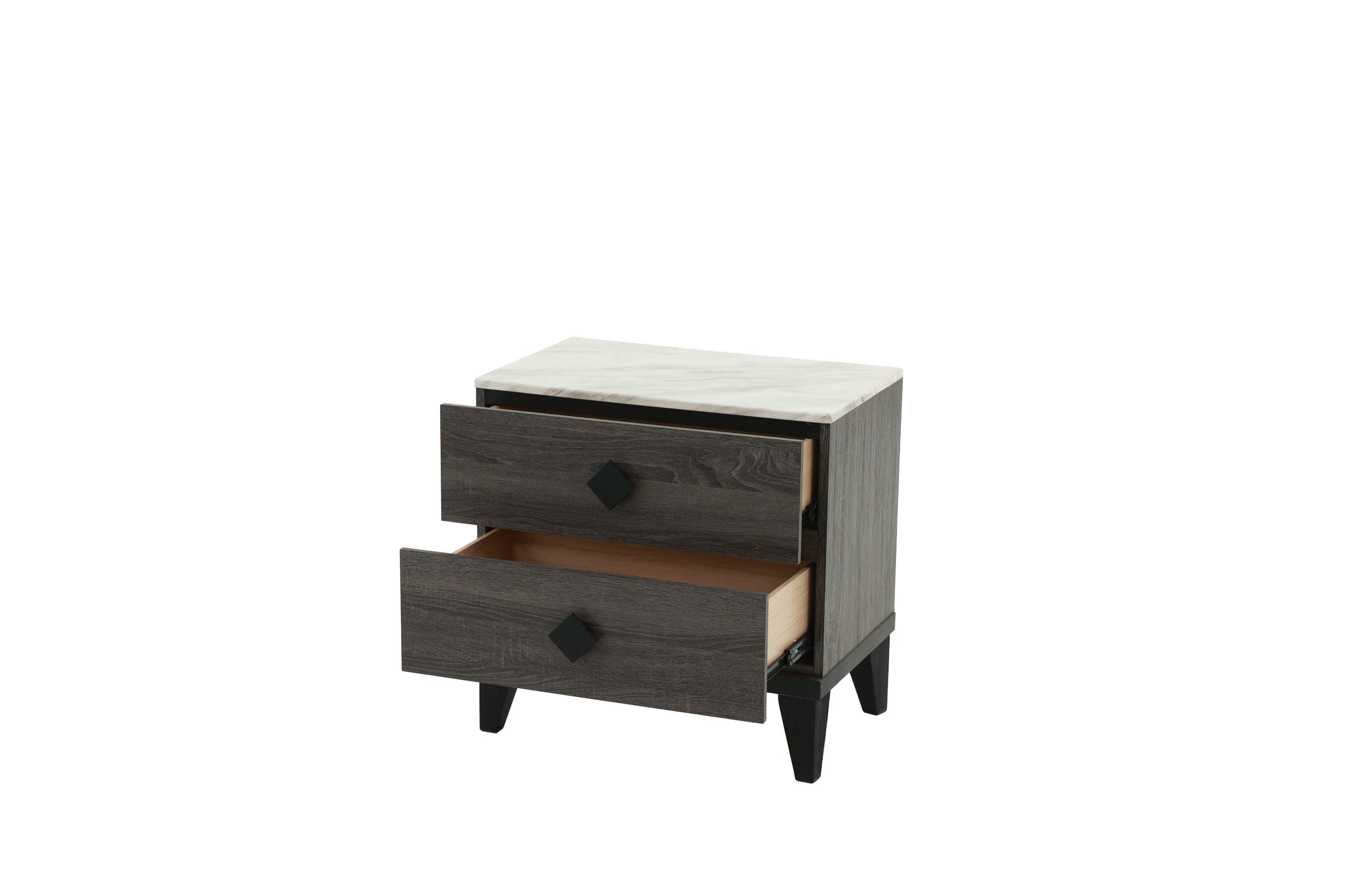 NIGHTSTAND in Dark Gray Oak (Rustic Accents)