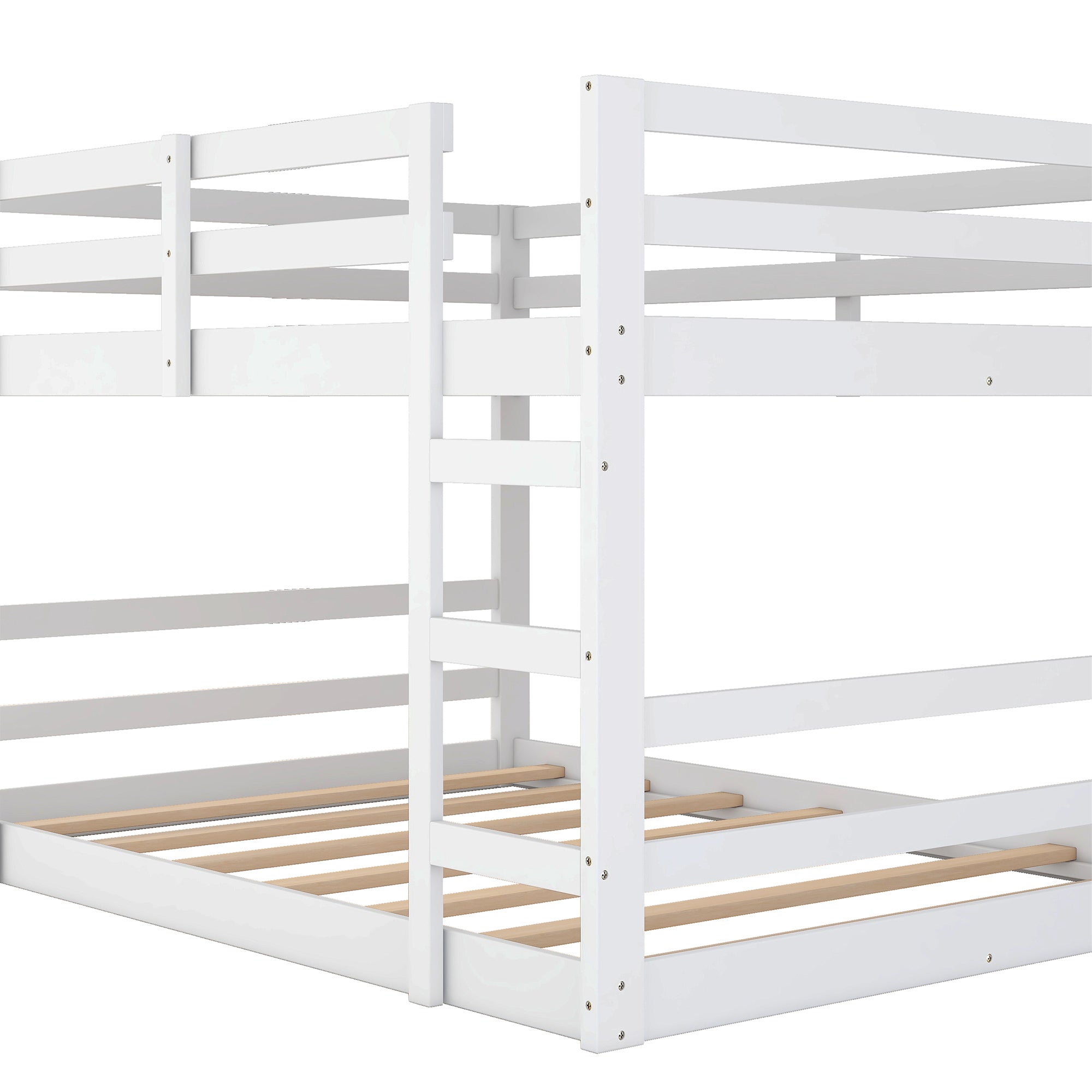 Full Over Full Bunk Bed with Ladder, White (OLD SKU:WF282788AAK)