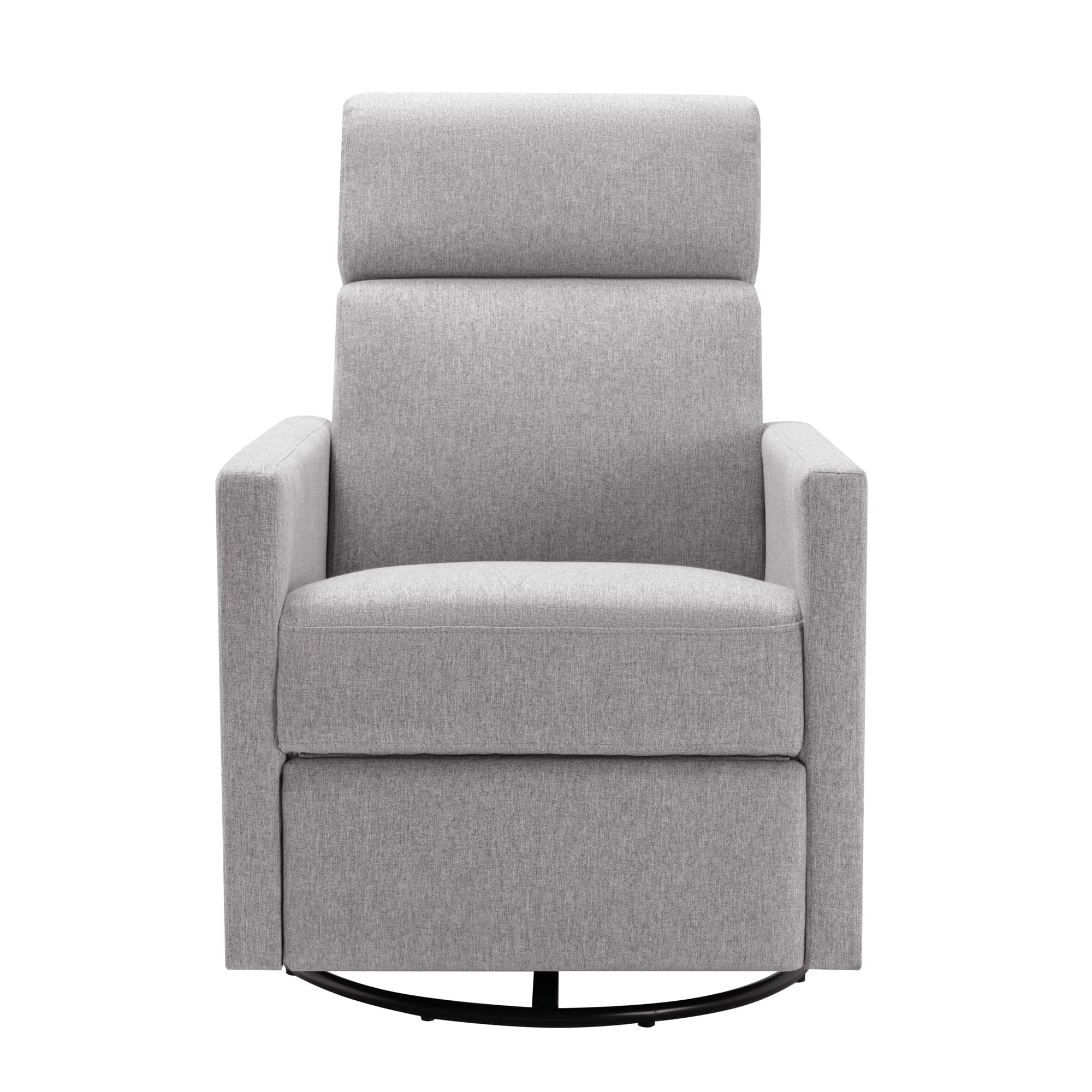 Modern Upholstered Rocker Nursery Chair Plush Seating Glider Swivel Recliner Chair, Gray