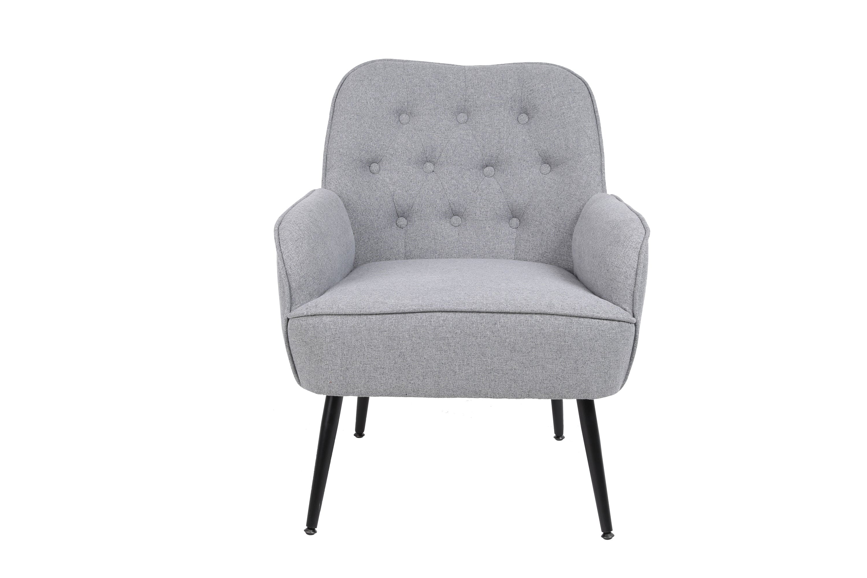 Modern Mid Century Chair velvet  Sherpa Armchair for Living Room Bedroom Office Easy Assemble(Light Grey)